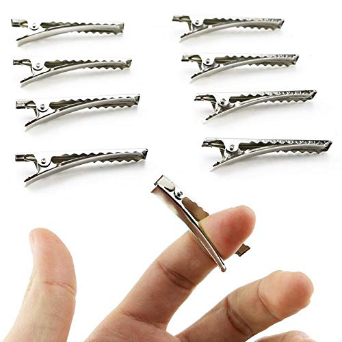 Elina 50-Piece Metal Alligator Hair Clips with Teeth, 1.75 Inch (45mm) Flat Top Single Prong Hair Clips for Hair Bows, Arts & Crafts, DIY Projects - Perfect for Salon Styling, Gift Wrapping & Hair Accessories