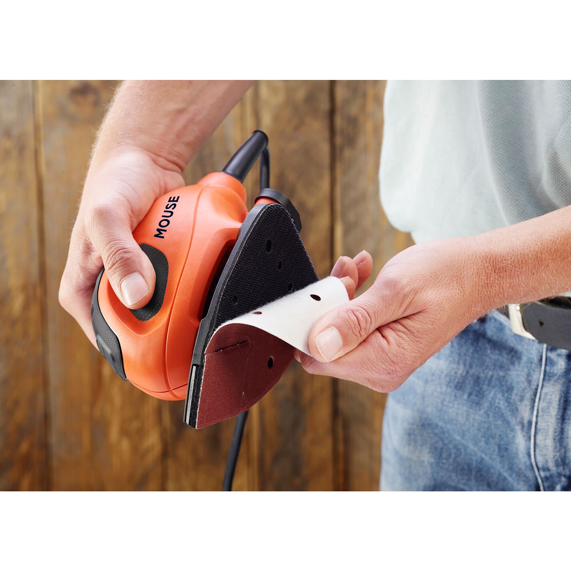 Black+Decker BEW230K 55Watt Multi-Purpose Mouse Sander for Woodworking, Furniture Refinishing & DIY Home Projects - Compact & Powerful Electric Sander Tool