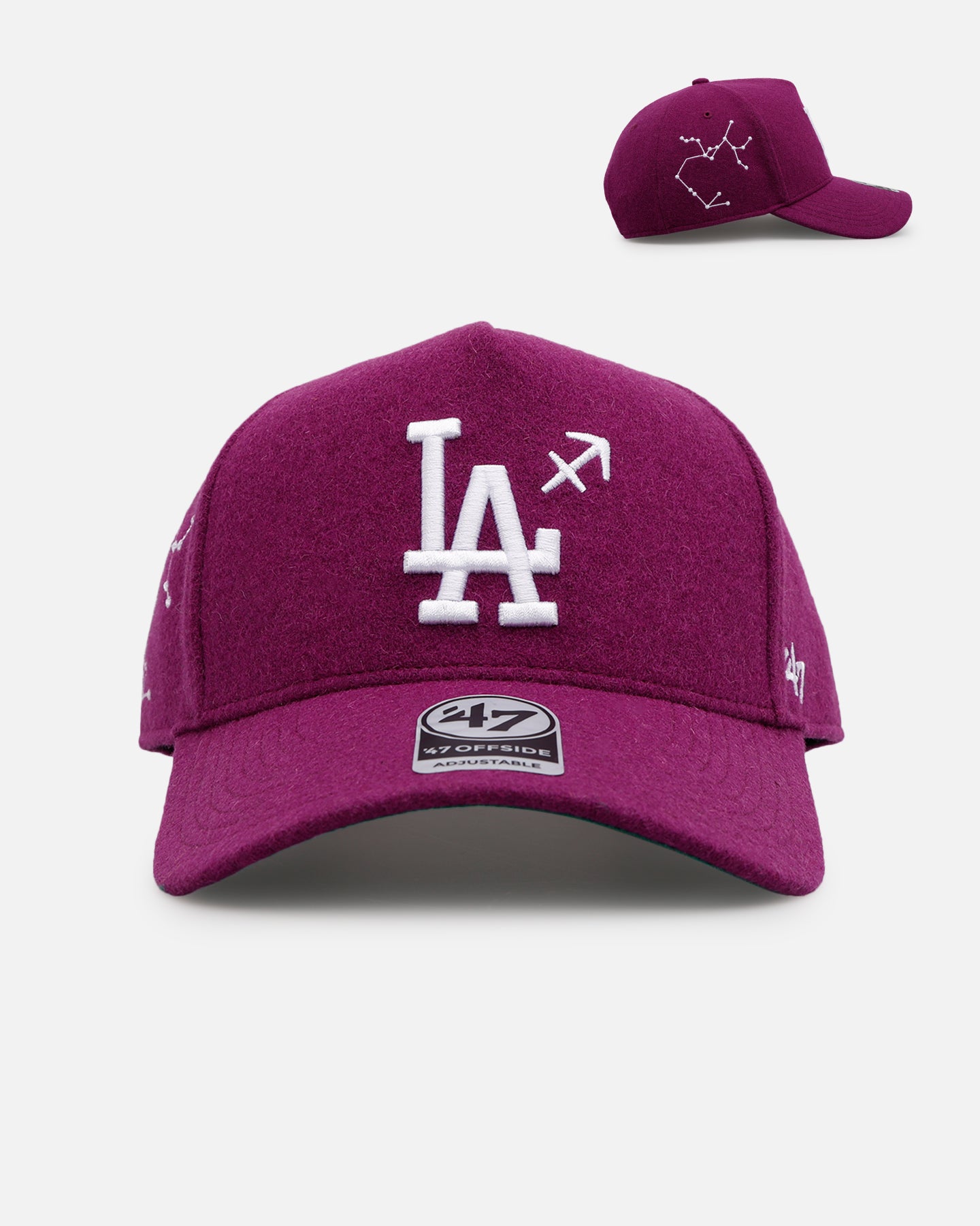 47 Brand Los Angeles Dodgers Zodiac Sagittarius Snapback Hat - Adjustable 47 Offside Cap in Orchid Purple for Baseball Fans & Streetwear Fashion