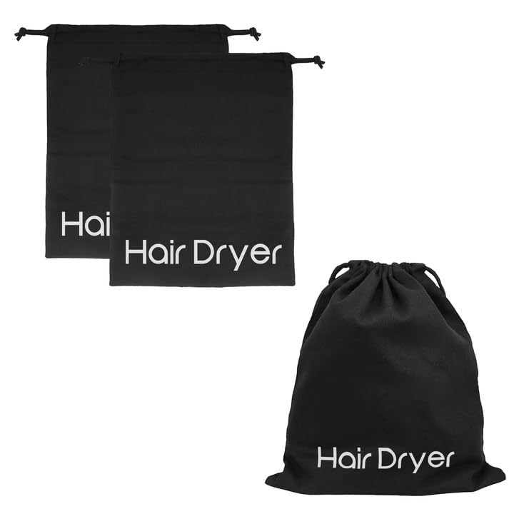 2 Pack Hair Dryer Storage Organizer Bags for Hairdryer & Hair Tools - Drawstring Travel Organizer for Bathroom Essentials, Perfect for Travel, Gym, Hotel & Home Use - Keep Your Hair Styling Tools Neat & Portable