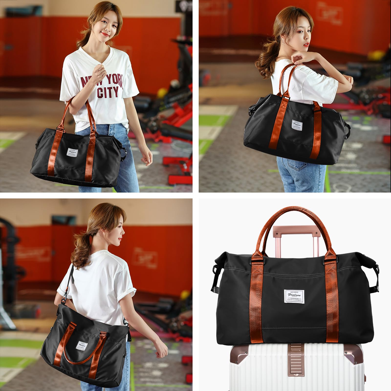 Best Travel Duffel Bag for Women - Lightweight Sports Tote & Gym Shoulder Bag - Perfect as Weekender Overnight Bag for Workouts, Yoga, Beach Trips & Weekend Getaways
