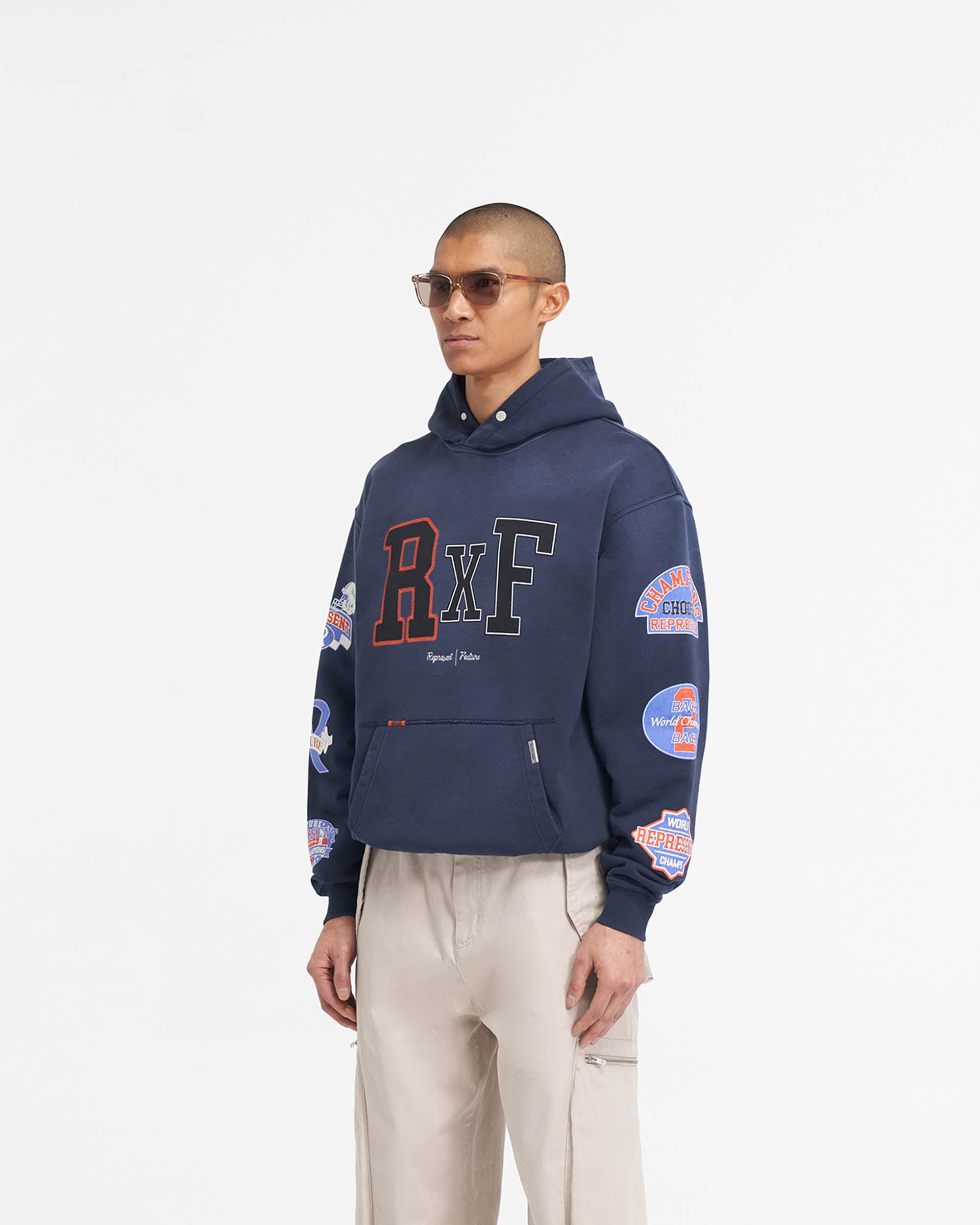 Represent X Feature Champions Hoodie - Midnight Navy | Premium Streetwear for Men & Women | Perfect for Casual Wear, Gym & Outdoor Activities