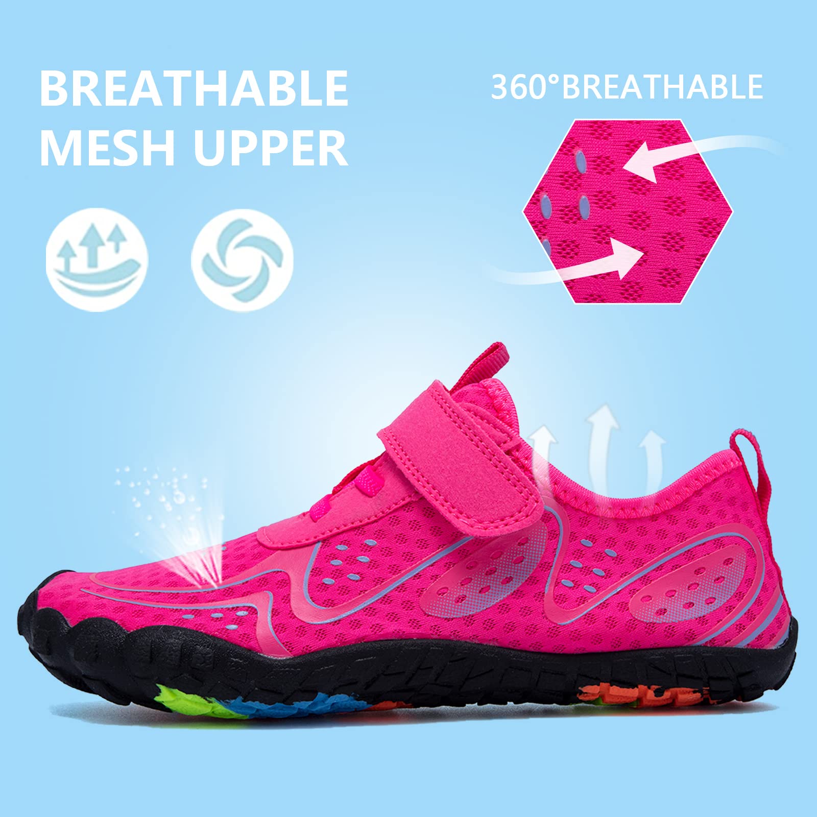 **Kids Water Shoes - Lightweight Comfortable Sole for Easy Walking, Athletic Slip-On Aqua Socks (Toddler/Little Kid/Big Kid) - Perfect for Beach, Pool, and Outdoor Activities**