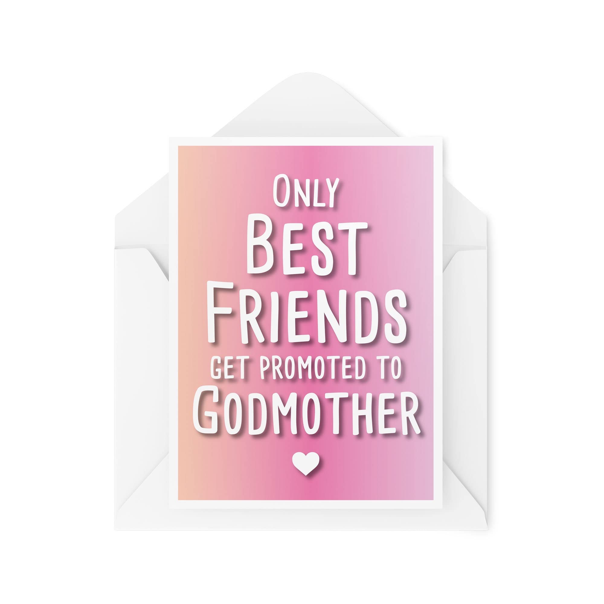 Funny Godparent Cards - Best Friends Promoted to Godmother & Godfather | Christening Greeting Cards with Humorous Jokes | Perfect for Baptism, Baby Showers & Godparent Announcements | CBH354