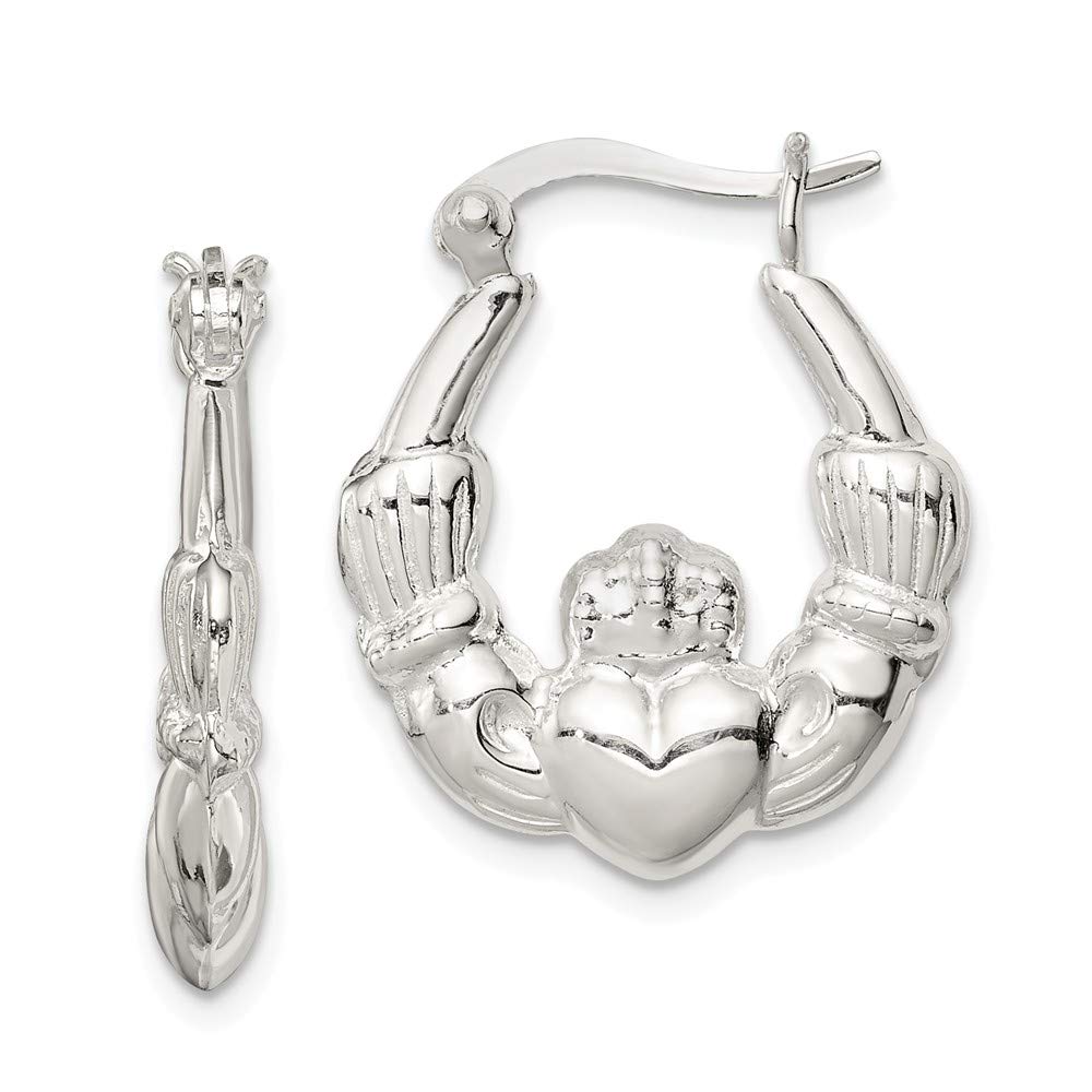 Sterling Silver Claddagh Hoop Earrings for Women - Irish Celtic Knot Friendship Love Loyalty Jewelry - Perfect for St. Patrick's Day, Weddings & Gifts