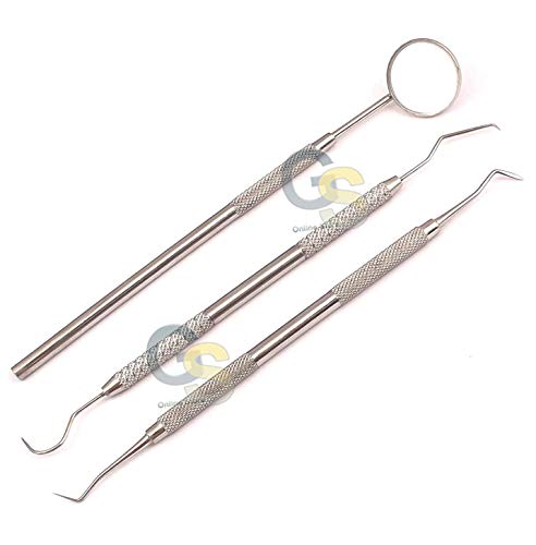 Premium Dental Hygiene Kit - Stainless Steel Teeth Cleaning Tools for White Teeth & Healthy Gums | Tartar Remover, Dental Mirror & Scaler Set by G.S Online Store | Perfect for Home Oral Care & Professional Dental Hygiene