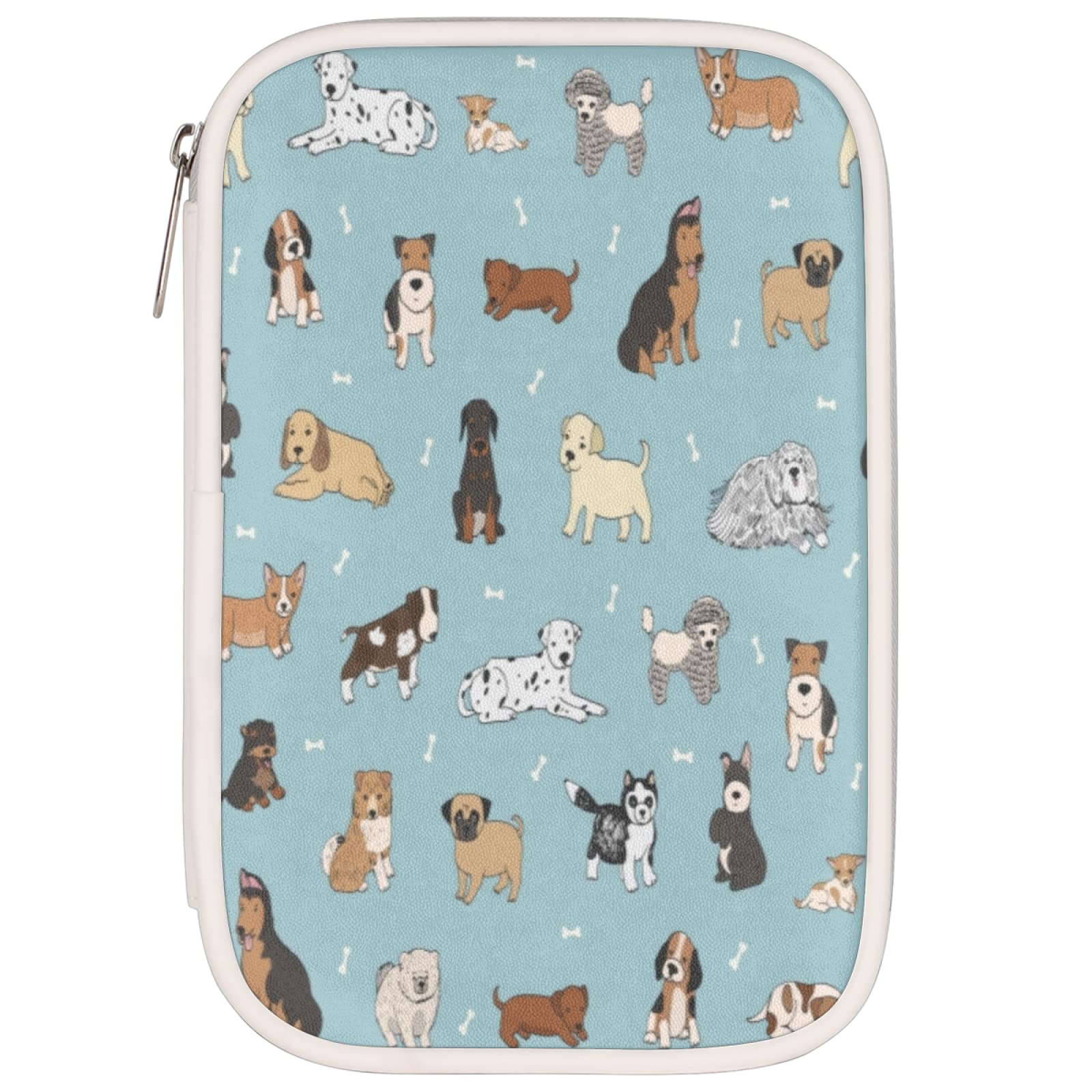 Cute Animal Print PU Leather Pencil Case - Large Capacity Pen Holder Organizer for School, Office & College - Perfect for Makeup, Cosmetics & Stationery Storage