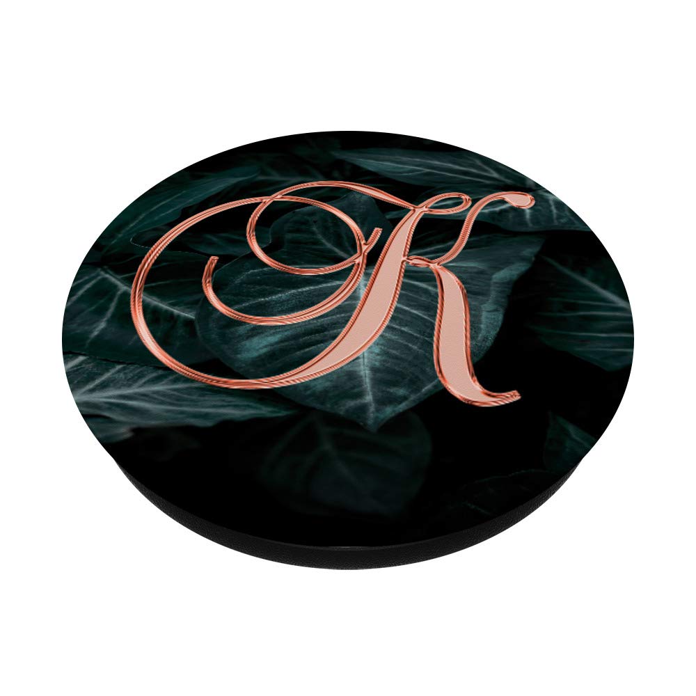 Pink Leaf Monogram Letter - Green Nature Plant Decor for Home, Nursery & Office - Personalized Initial Wall Art & Gift Idea