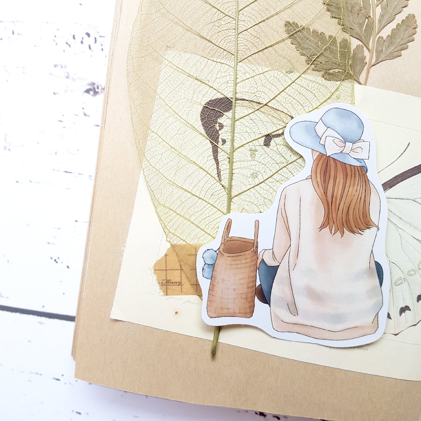Vintage Cafe Analog X Windry R Wanderlust Girls Stickers in Tin - Perfect for Scrapbooking, Journals & DIY Crafts