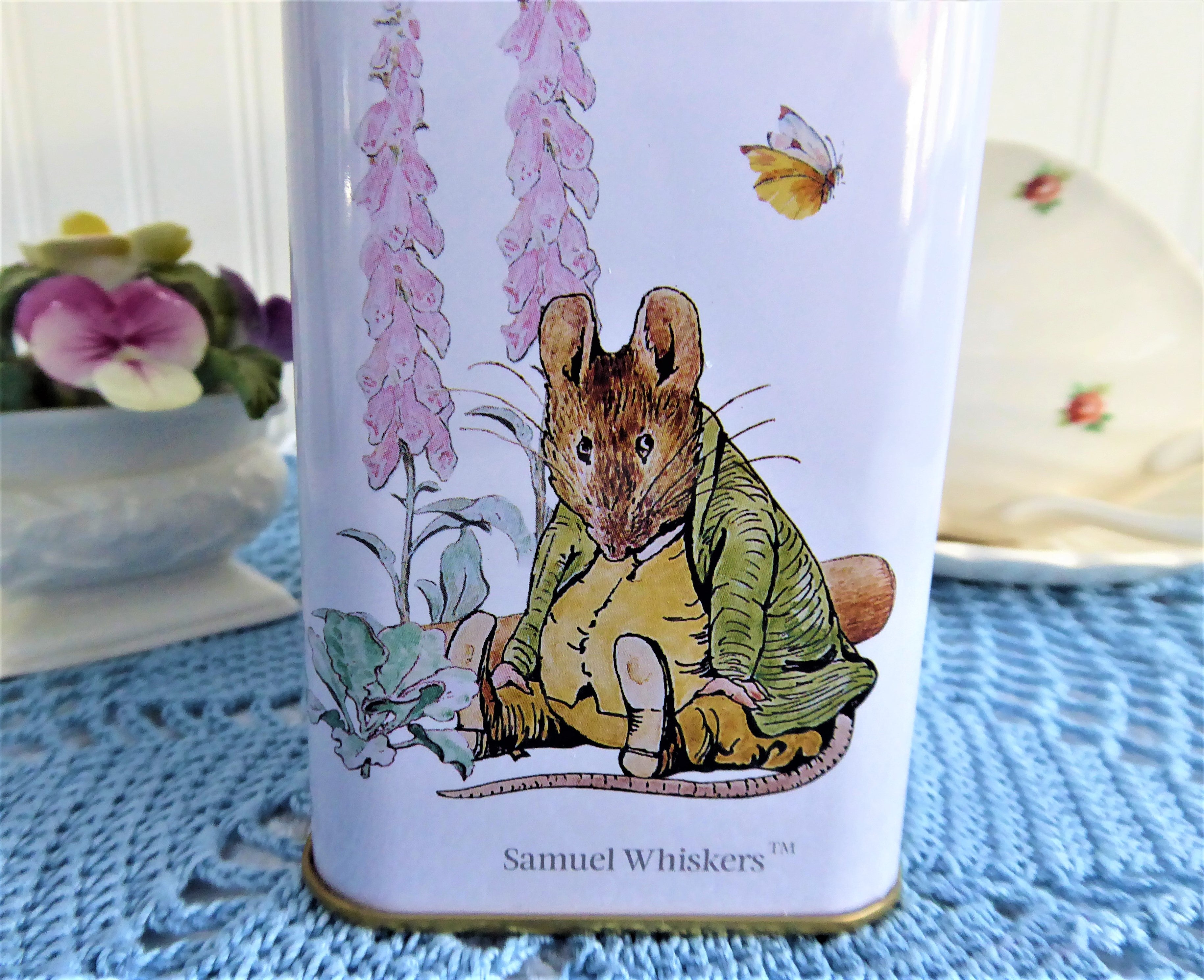 Beatrix Potter Peter Rabbit Empty Tea Tin Canister - Jemima Puddle Duck & Squirrel Nutkin Collectible Tea Storage - Perfect for Loose Leaf Tea, Kitchen Decor, and Gift Giving