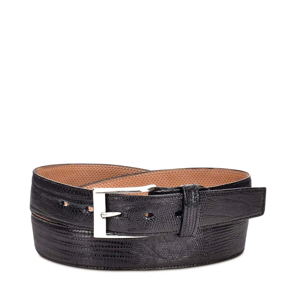 Premium Genuine Lizard Skin Belt for Men - CS233LT Cuadra Black Casual Fashion Belt - Perfect for Office, Business, and Formal Occasions