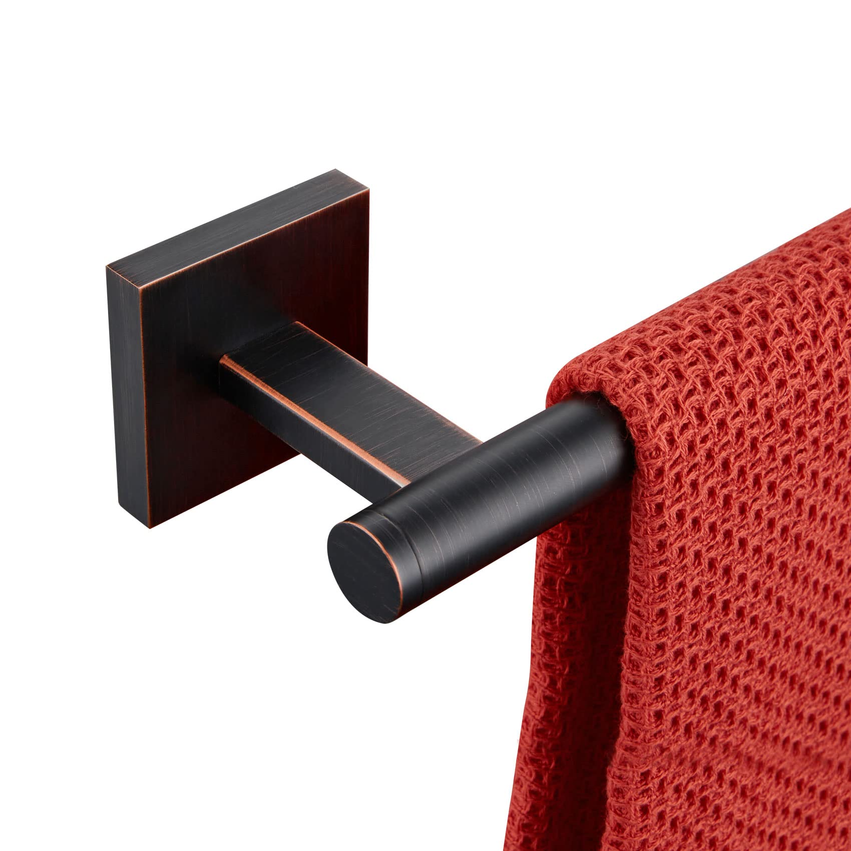 KOKOSIRI 16 Inch Oil Rubbed Bronze Stainless Steel Towel Bar - Bathroom & Kitchen Towel Holder with Rustproof Design (B4005ORB-L16) - Perfect for Hanging Hand Towels in Bathrooms, Kitchens, and Cabinets