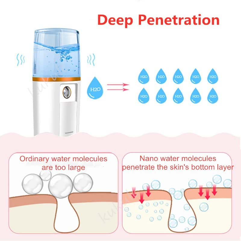 BHAJANLAL GREENERY Cool Mist Sprayer - Portable Nano Facial Mist Sprayer with Built-in Power Bank | Hydrating Face Mist for Skincare, Travel & Makeup Refresh