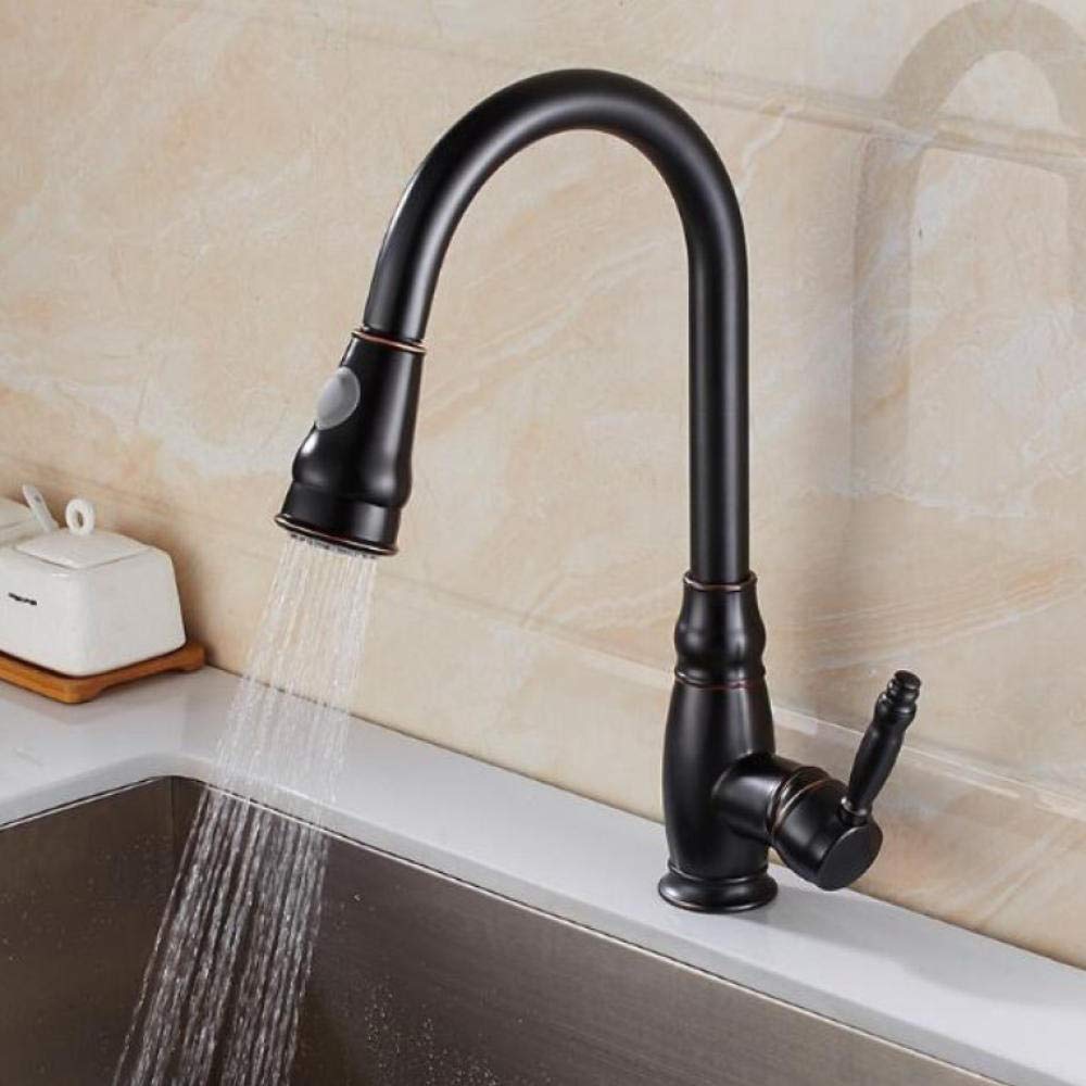 Luxury Pull Out Kitchen Faucet - Brass Swivel Spray Single Hole Water Tap for Modern Sinks | Perfect for Cooking, Washing Dishes & Home Renovation