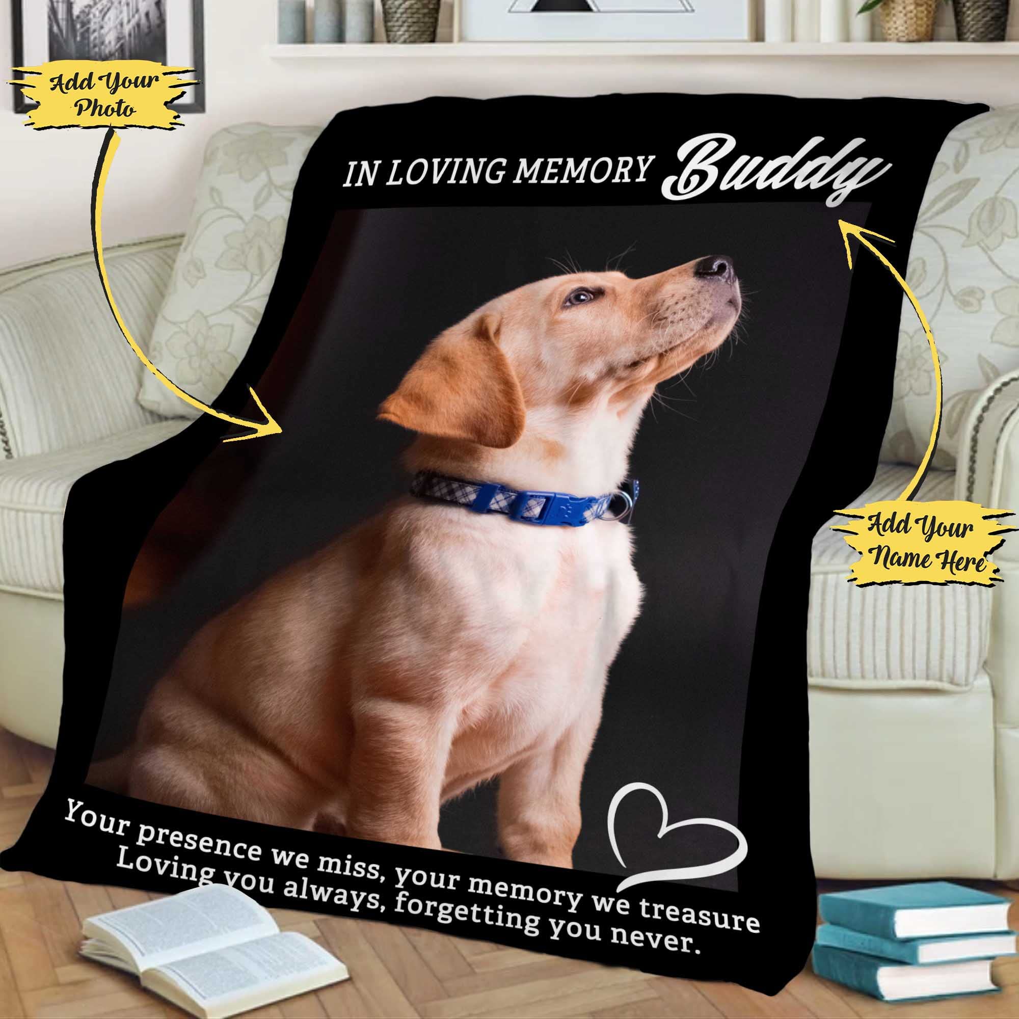 Custom Personalized Dog Photo Blanket - Ultra-Soft Fleece Blanket with Your Pet's Picture - Made in USA - Perfect for Pet Lovers, Memorial Gifts & Cozy Home Decor