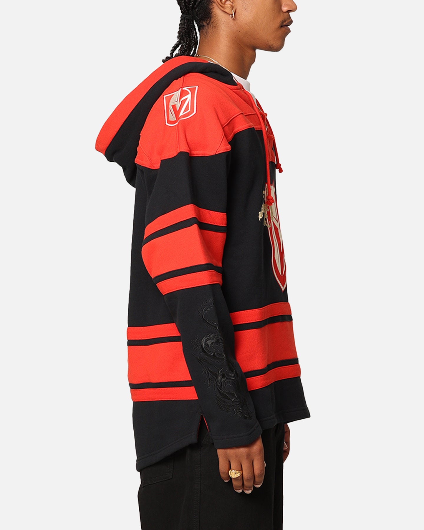 47 Brand Vegas Golden Knights 'Year Of The Dragon' Lacer Hoodie - Jet Black NHL Hockey Fan Apparel for Men & Women - Perfect for Game Day, Casual Wear & Sports Events