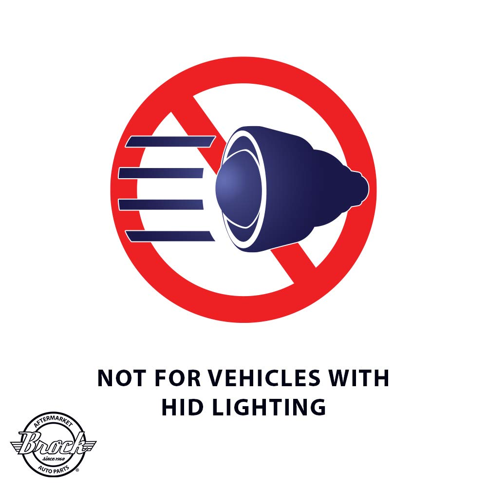 Brock Halogen Headlight Replacement Pair - Compatible with 2016-2017 Honda Accord Sedan LX (Driver & Passenger Side) - Models 33150T2AA61 & 33100T2AA61 - Perfect for Night Driving & Foggy Conditions