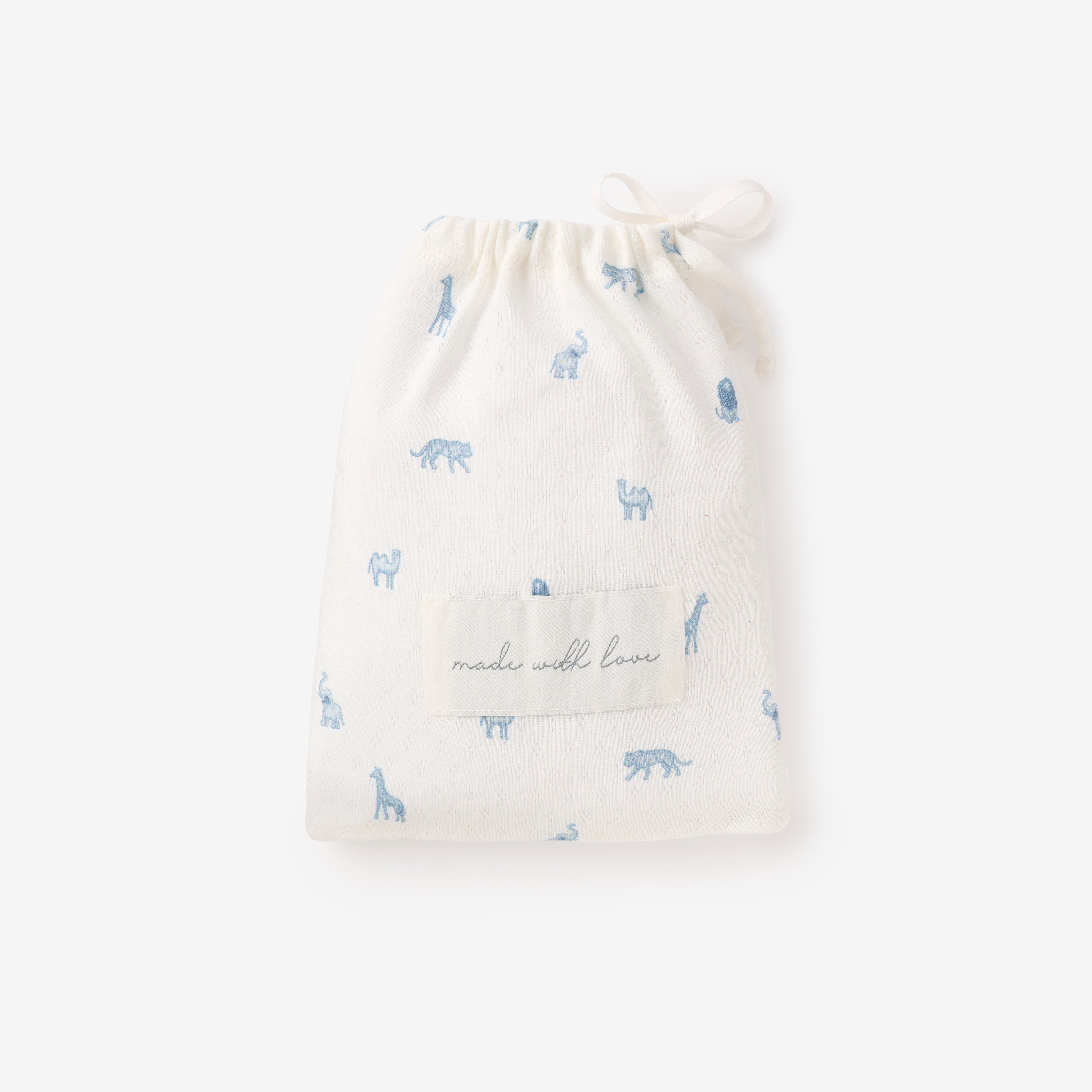 Blue Safari Print Organic Cotton Baby Layette 3-Piece Gift Set - Soft & Breathable Newborn Outfit for Boys & Girls - Perfect for Baby Showers, Birthdays & Photo Shoots