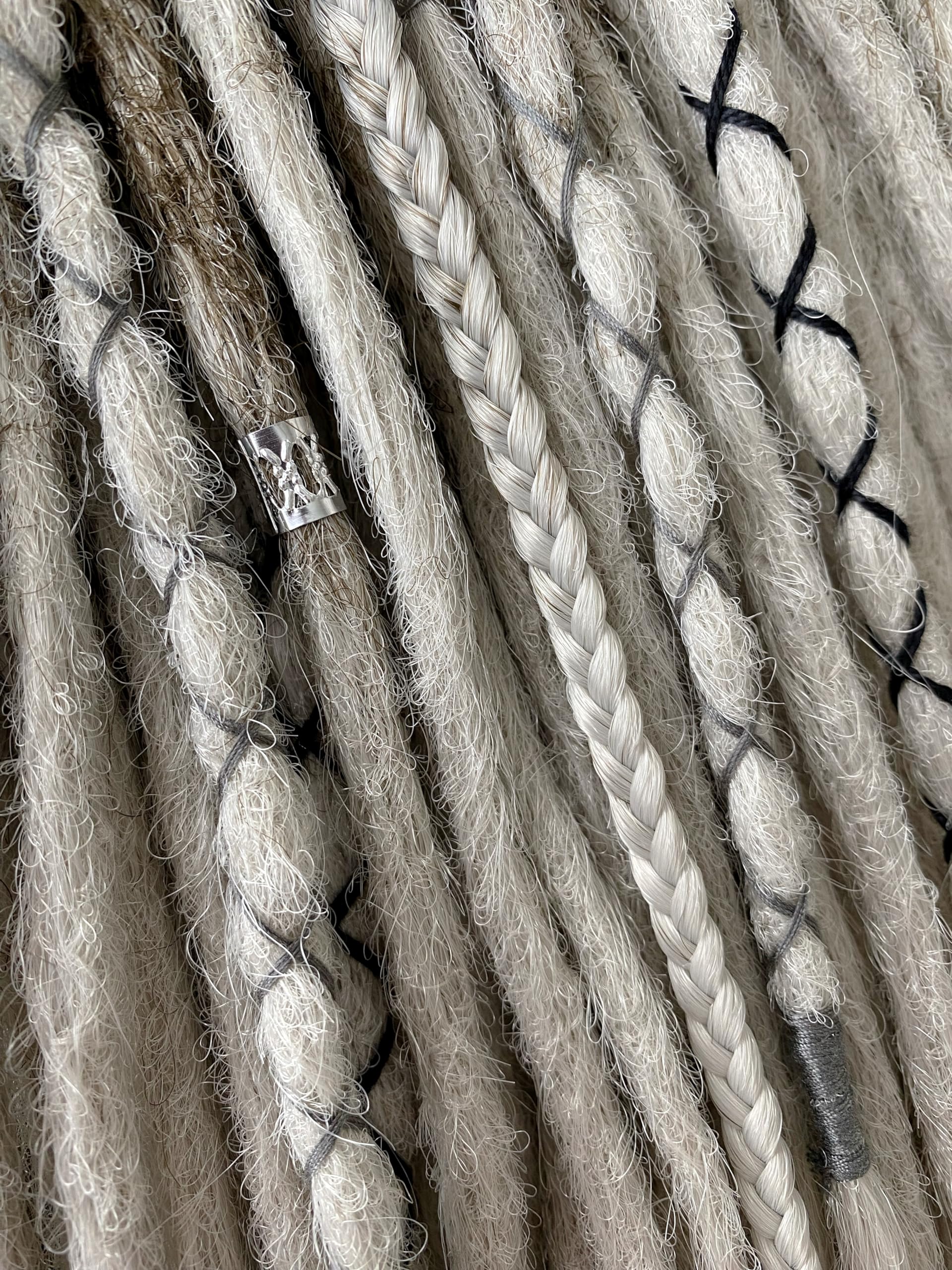 Viking Dreadlocks Extensions - Full Set 50 Double Ended 20 Inch Faux Locs Hair Extensions | Ready to Ship | Perfect for Cosplay, Halloween Costumes & Boho Fashion
