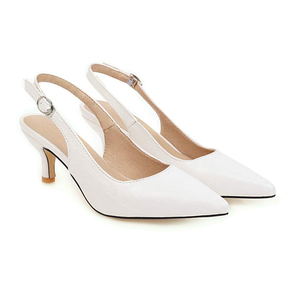 Mioke Women's Comfortable Kitten Heel Mules - Pointed Toe Bow Slip-On Backless Slide Sandals for Office, Party & Dressy Occasions