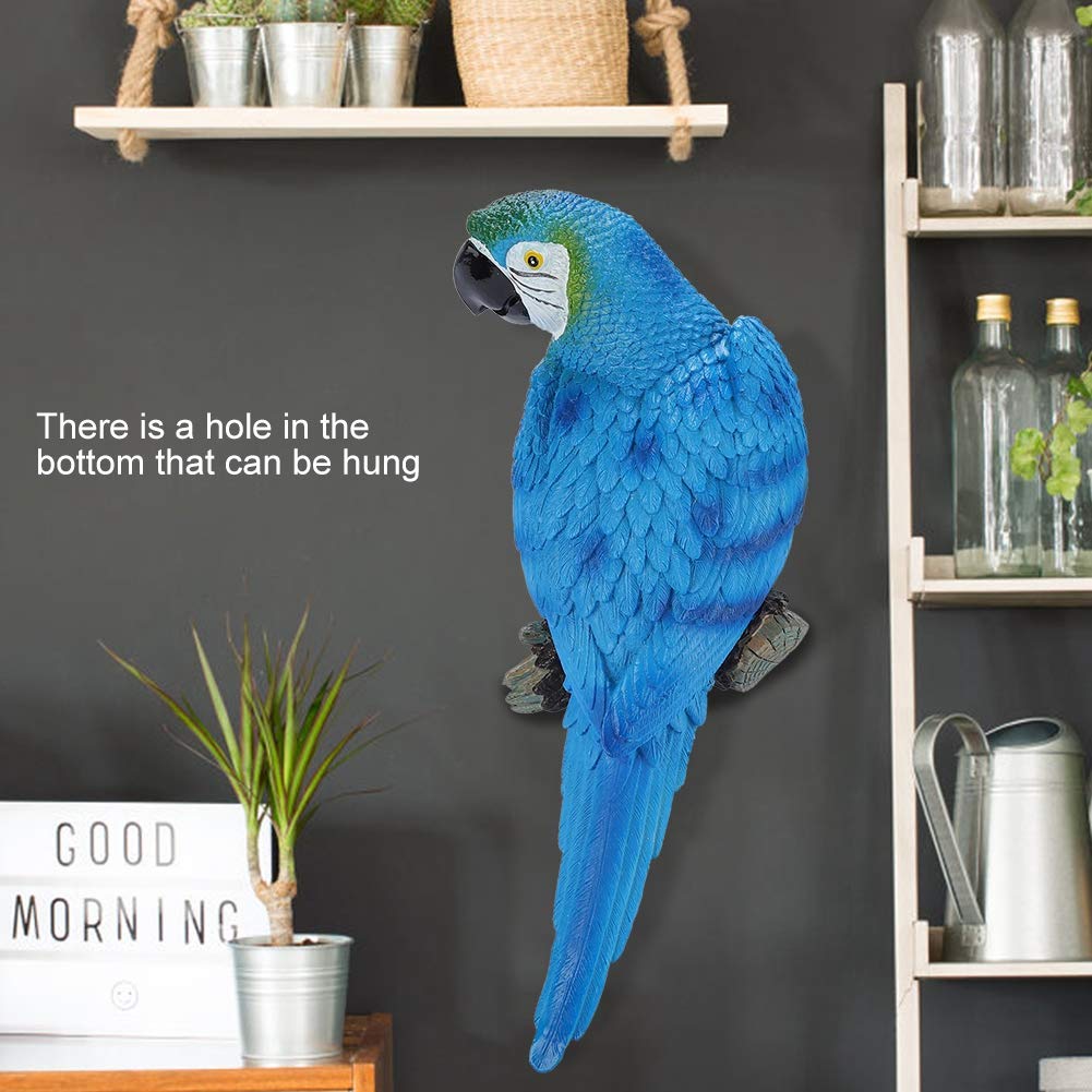 Maxmartt Realistic Blue Parrot Decor - Lifelike Simulation Animal Bird Model Sculpture for Wall Art | Perfect for Home, Office, and Tropical Theme Decorations