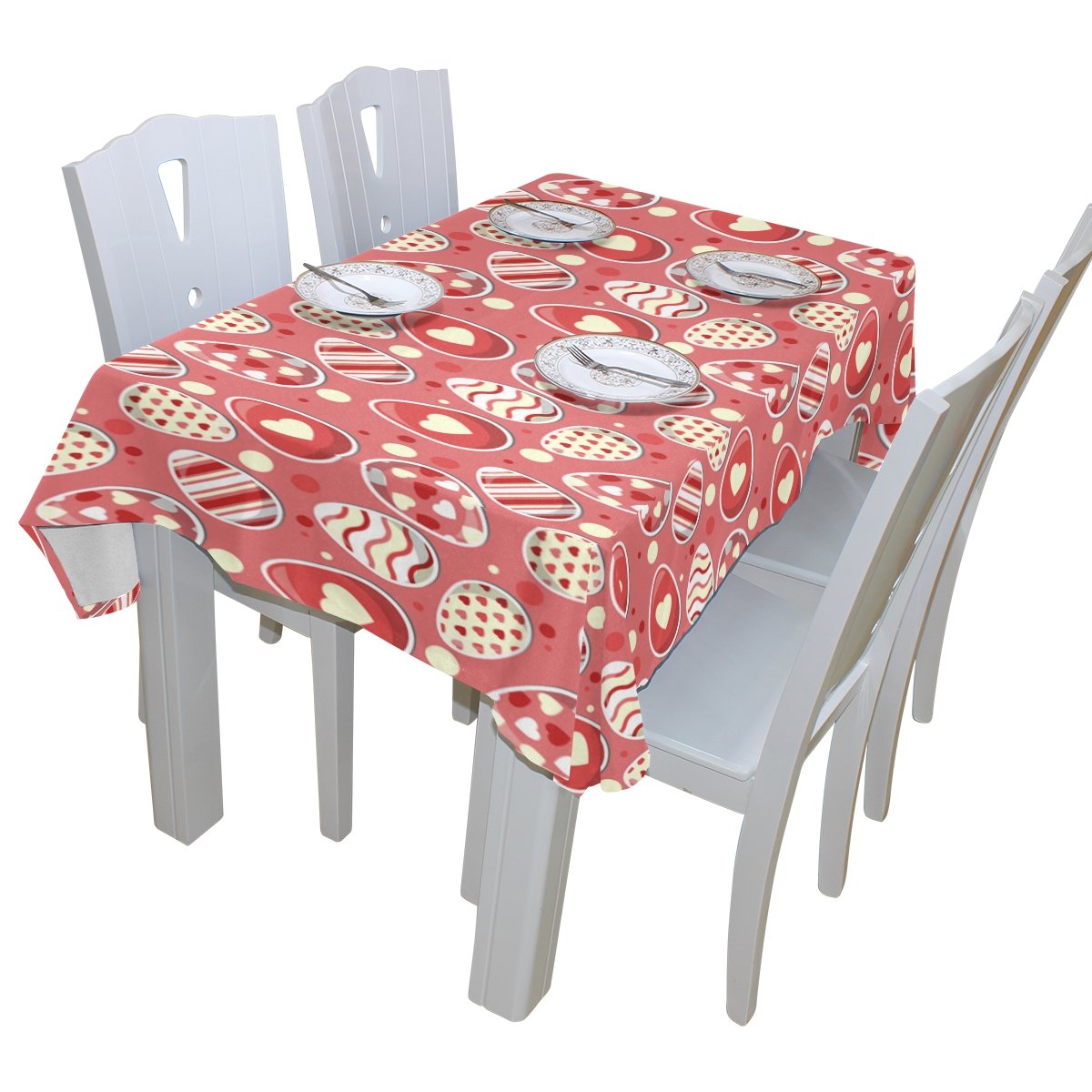 Easter Bunny Egg Polyester Tablecloth - Waterproof Washable Table Cover for Dinner Party, Picnic, Kitchen, Home Decor - Perfect for Easter Celebrations, Spring Gatherings & Outdoor Dining