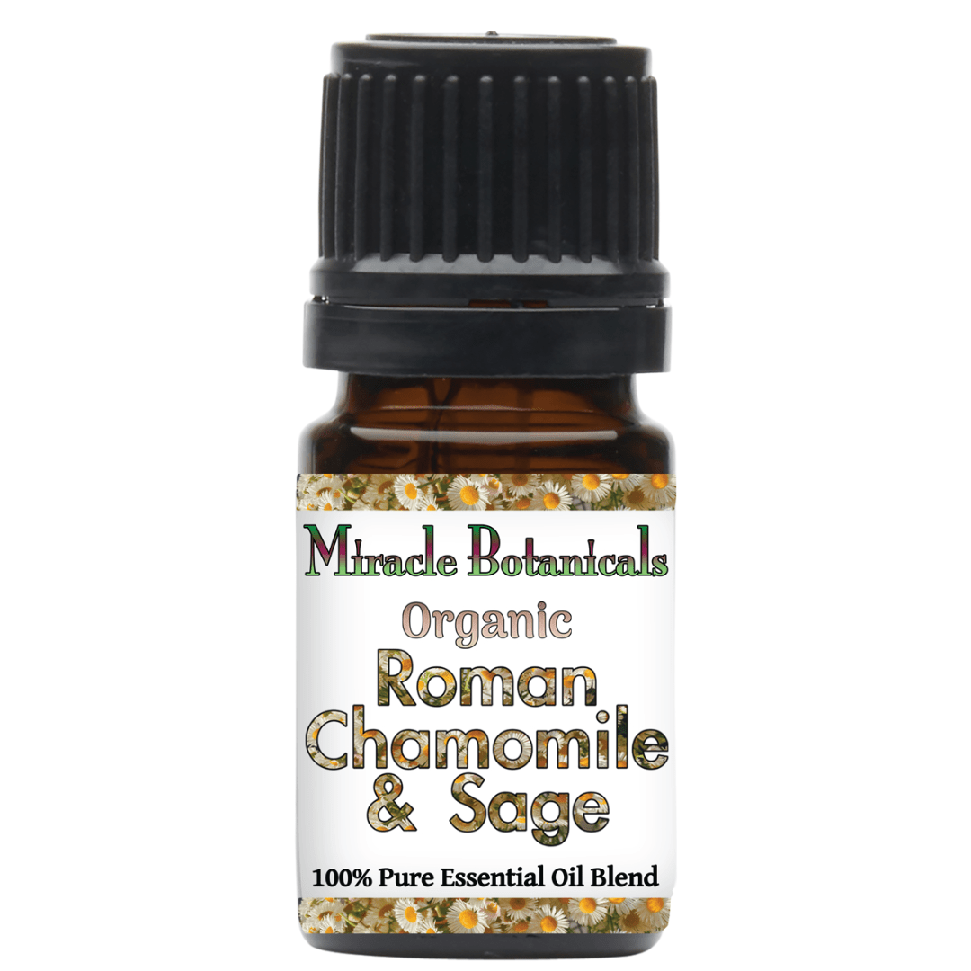 Organic Roman Chamomile & Sage Essential Oil - 100% Pure, Natural Aromatherapy Oil for Relaxation, Stress Relief & Skin Care - Perfect for Diffusers, Massage & DIY Beauty Products