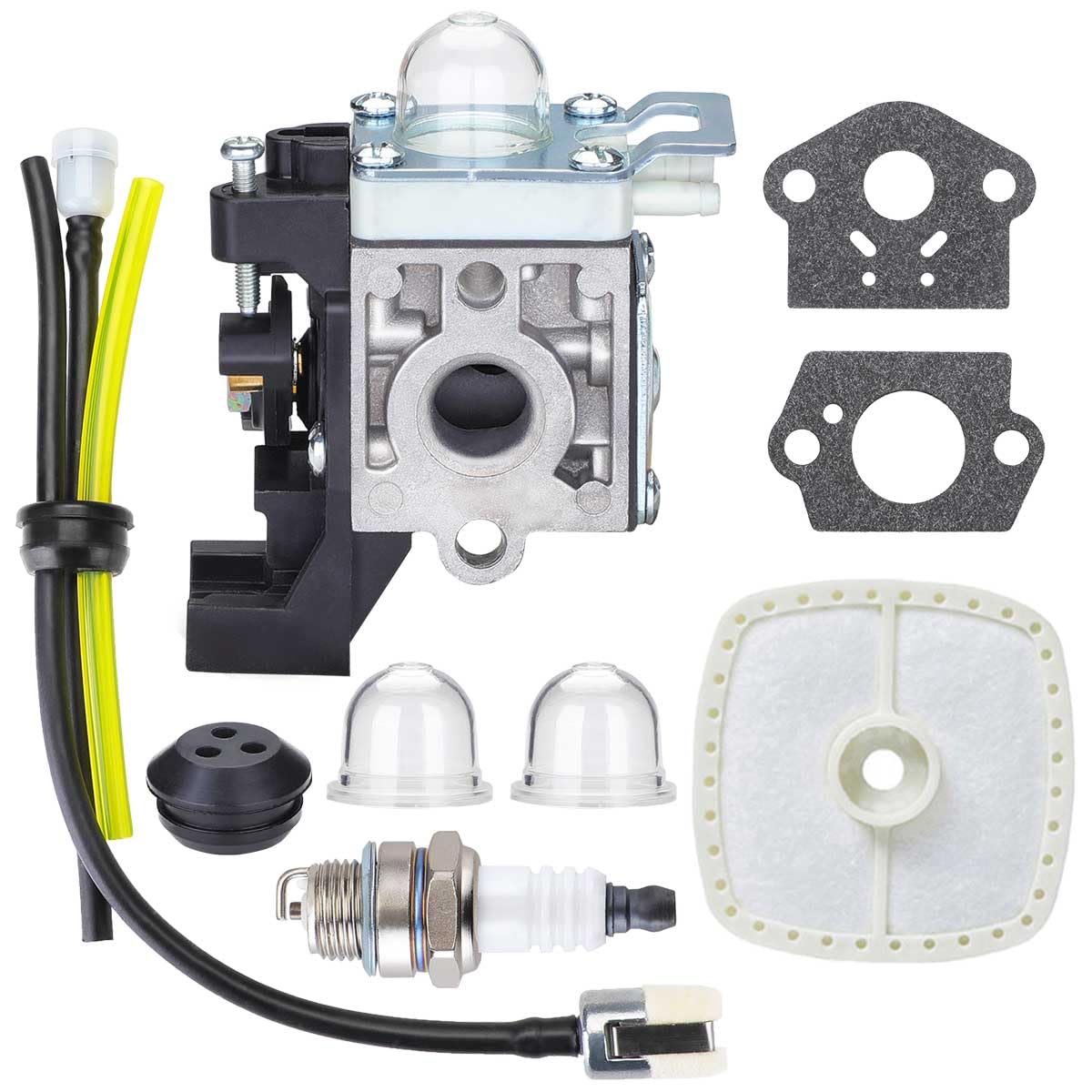 Echo GT225 PE225 PAS-225 SHC-225 RB-K93 SRM-225 Adjustable Carburetor Replacement - Easy Start Trimmer Edger Carb Rebuild Kit with Primer Bulb & Tune Up Kit | Compatible with Weed Eater Parts | Perfect for Lawn Maintenance, Yard Work & Landscaping