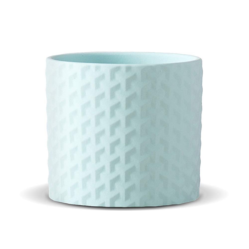 Ornerx Ceramic Succulent Planters with Grid - Modern Small Flower Pots for Indoor Plants, Home Decor, Office Desk, and Garden Arrangements
