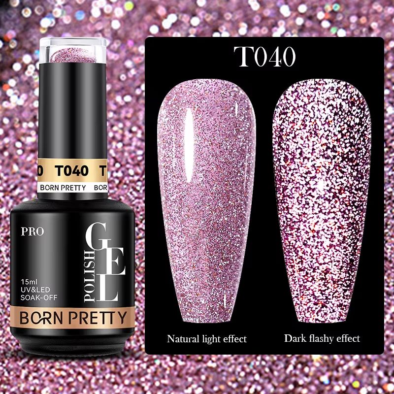 Born Pretty Reflective Glitter Gel - 15ml Nail Art Polish for Party, Festival & Night Out Makeup