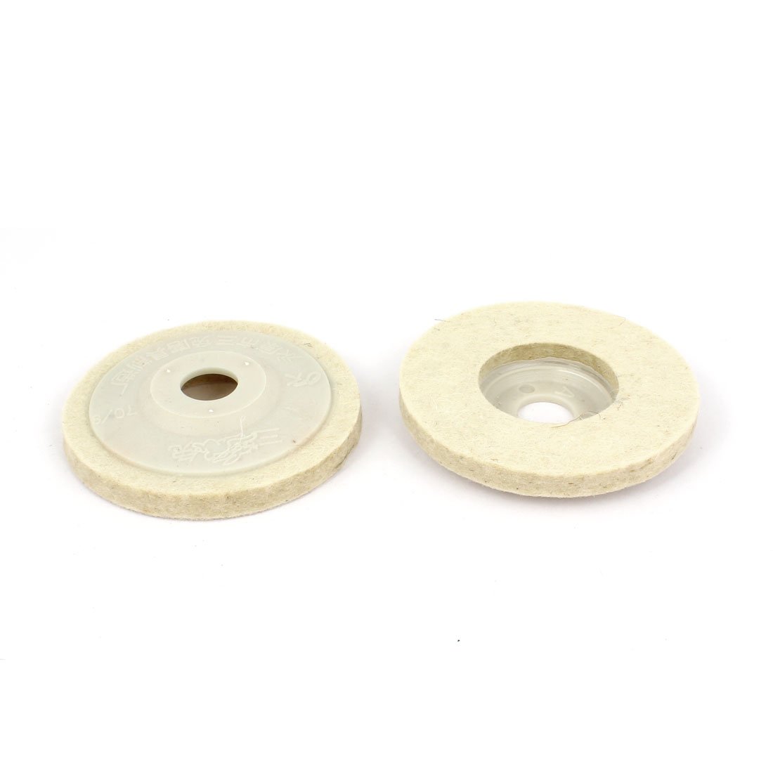 2 Pack Faux Wool Felt Polishing Disc Wheels - 84mm x 15mm Abrasive Wheels & 10mm Cutoff Discs for Metal, Wood & Jewelry Polishing - Perfect for DIY, Automotive & Craft Projects