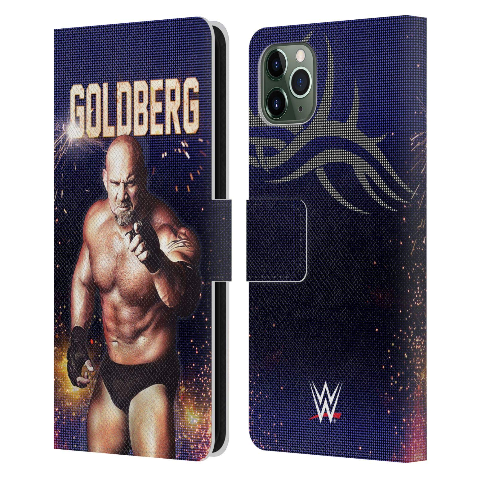 Official WWE Goldberg Leather Book Wallet Case for Apple iPhone 11 Pro Max - Licensed Superstars Design - Perfect for Wrestling Fans & Phone Protection