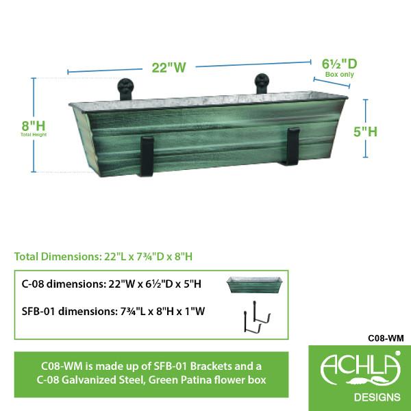 Decorative Flower Box with Wall Brackets - Hanging Planter for Indoor & Outdoor Garden Decor - Perfect for Windows, Balconies, and Patios