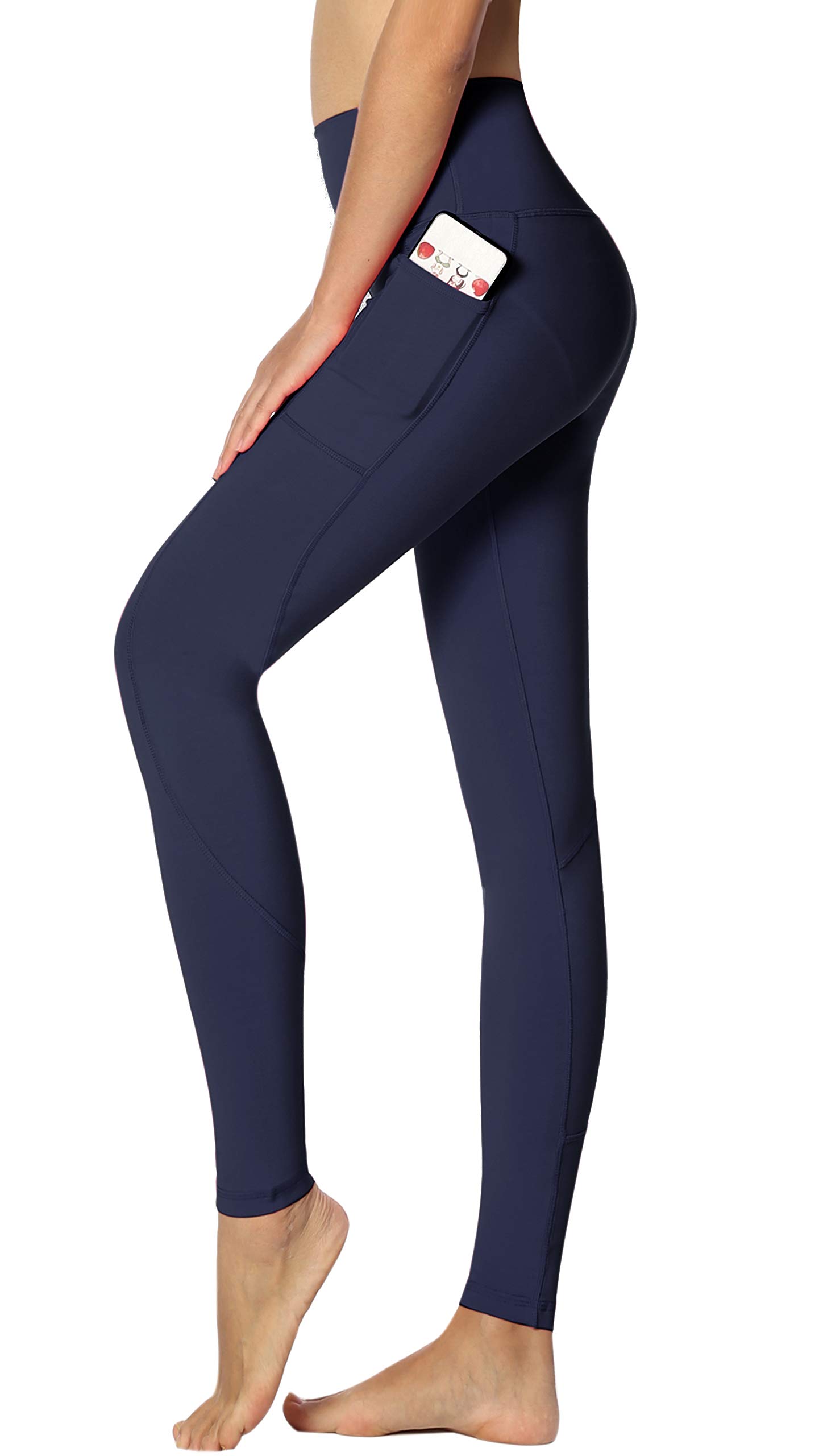 Zinmore Women's High Waist Yoga Pants with Pockets - Soft Cotton Workout Leggings for Running, Exercise & Gym - Perfect for Yoga, Pilates, Lounge & Everyday Wear
