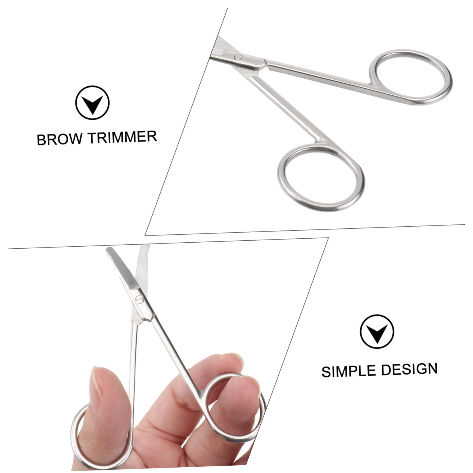 NOLITOY 2-Piece Stainless Steel Nose & Ear Hair Trimmer Scissors Set - Precision Grooming Tool for Men & Women | Eyebrow, Facial & Vibrissa Trimming | Home & Travel Use