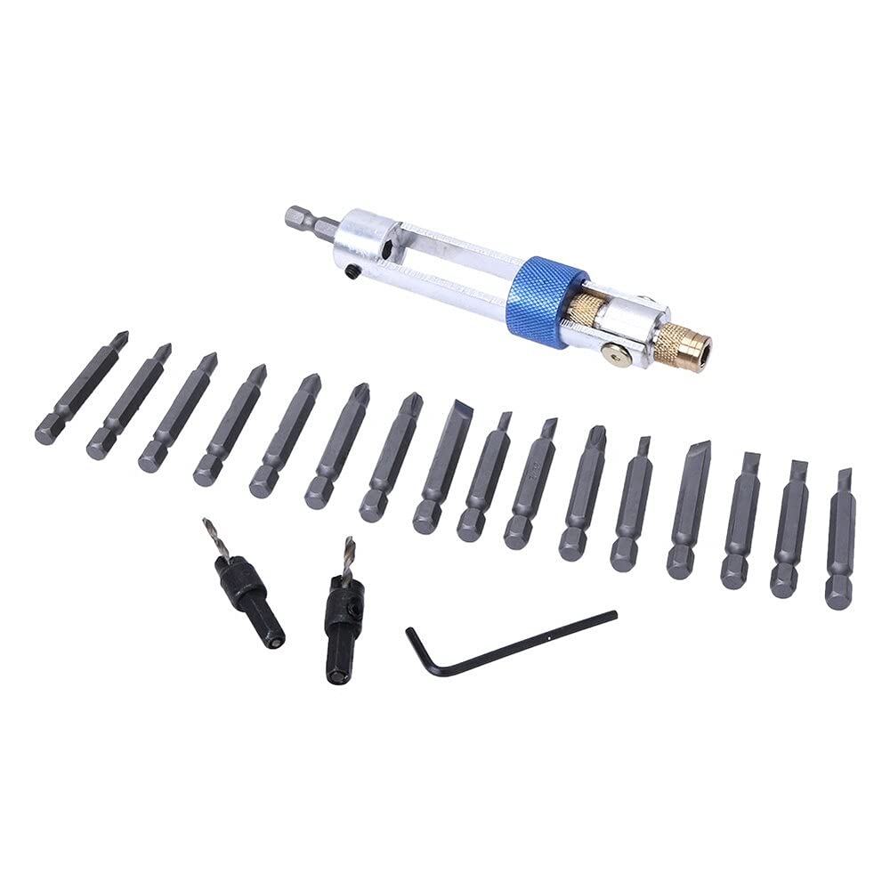 20pc HSS Swivel Head Quick-Change Drill Bit Set - High Speed Steel Screwdriver & Drill Driver Tool Kit for Wood, Metal & Plastic - Perfect for DIY Projects, Home Repairs & Construction Work