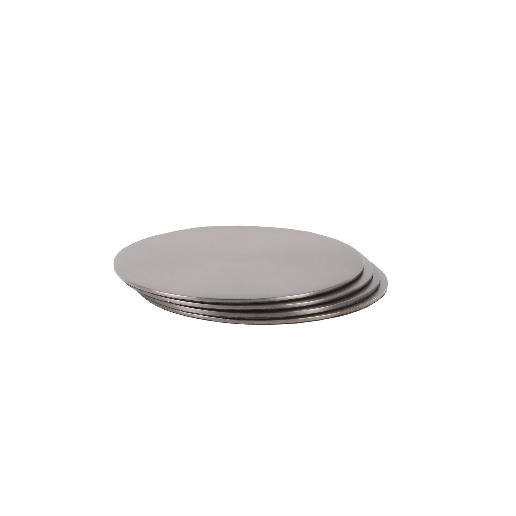 BEHR & CO Geo Circle Coasters Set of 4 - Black Nickel Drink Coasters for Coffee Table, Bar, and Home Decor - Modern Geometric Design for Hot & Cold Beverages