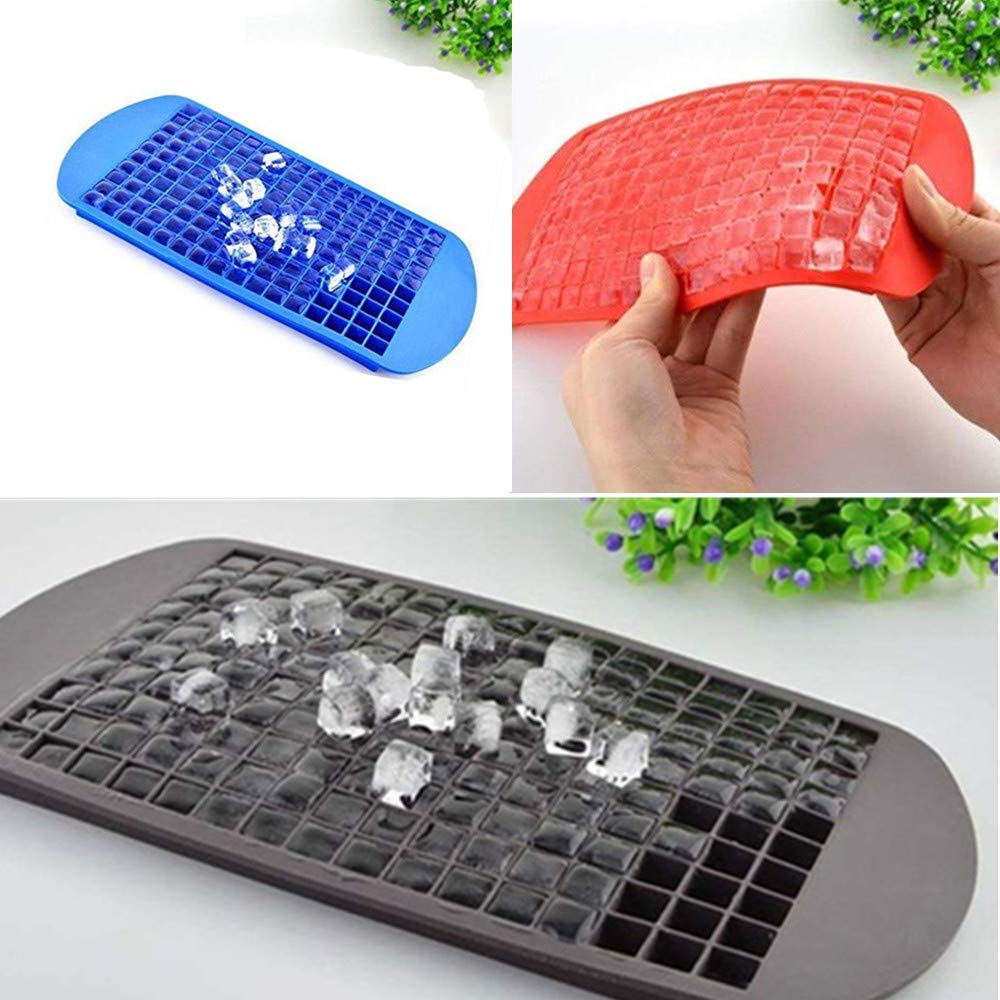 160 Grids Mini Silicone Ice Cube Trays - 3-Pack Tiny Ice Molds for Cocktails, Whiskey, Coffee & Chocolate - Perfect for Home Bars, Parties & Kitchen Use