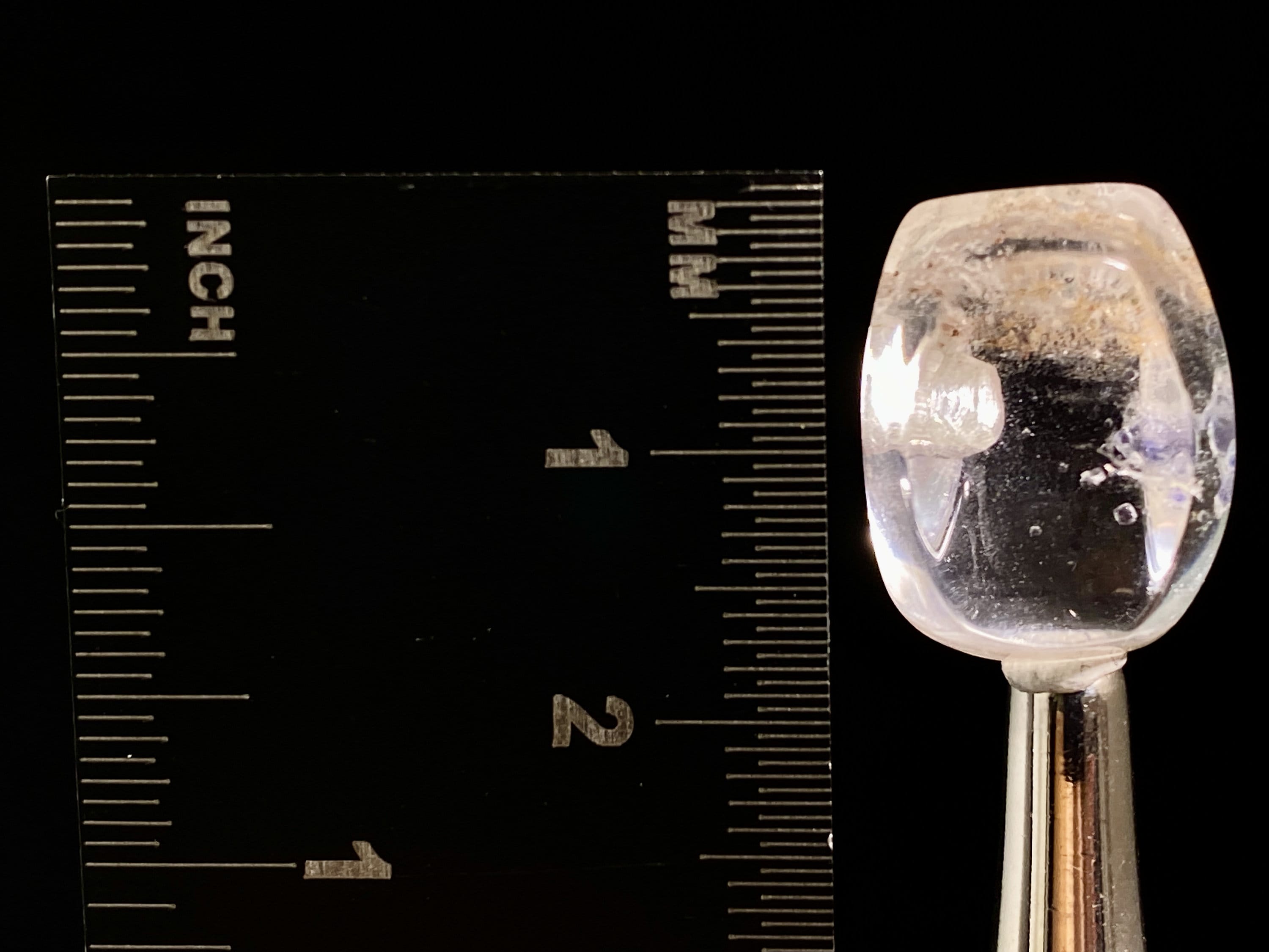 Natural Fluorite in Clear Quartz Cabochon | Rare Gemstone for Jewelry Making & Crystal Healing | Handcrafted Pendant & Ring Stone (47468)