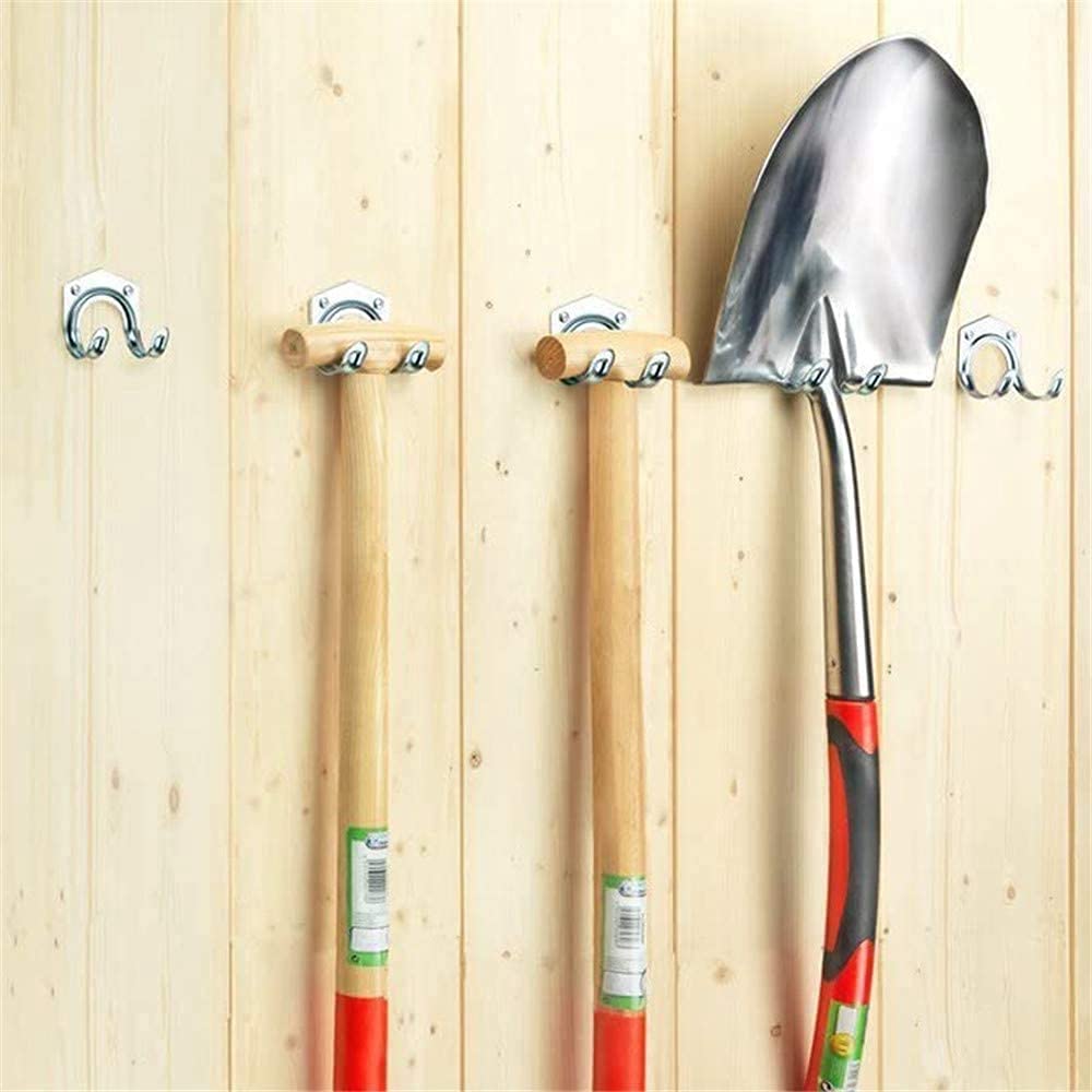 15 Pcs Heavy Duty Hooks for Garden Tool Storage - Wall Mounted Shed Hooks for Organizing Warehouse, Garage & Garden Sheds - Perfect for Hanging Shovels, Rakes & Outdoor Equipment