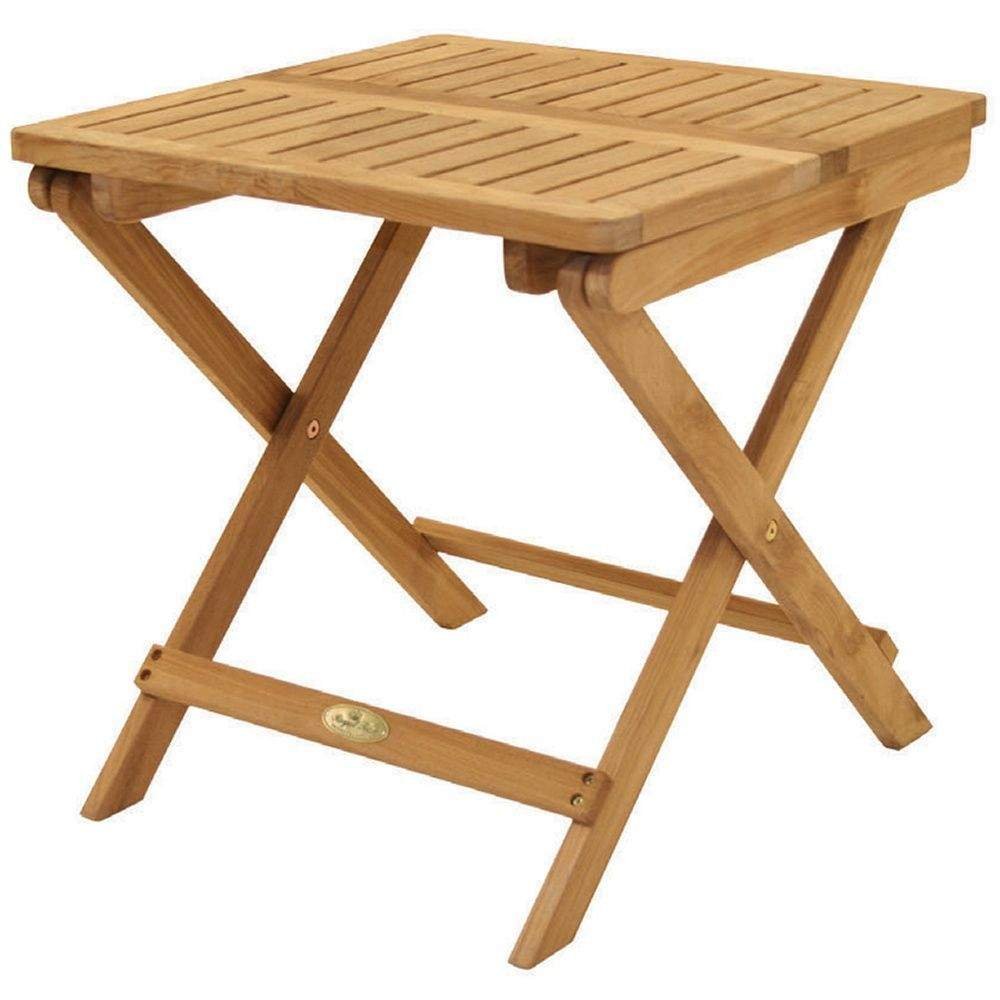 Royal Teak Collection PCTB Teak Folding Side Table - Portable Picnic Table for Outdoor, Patio, Camping & Beach - Durable Teak Wood Folding Table with Easy Storage