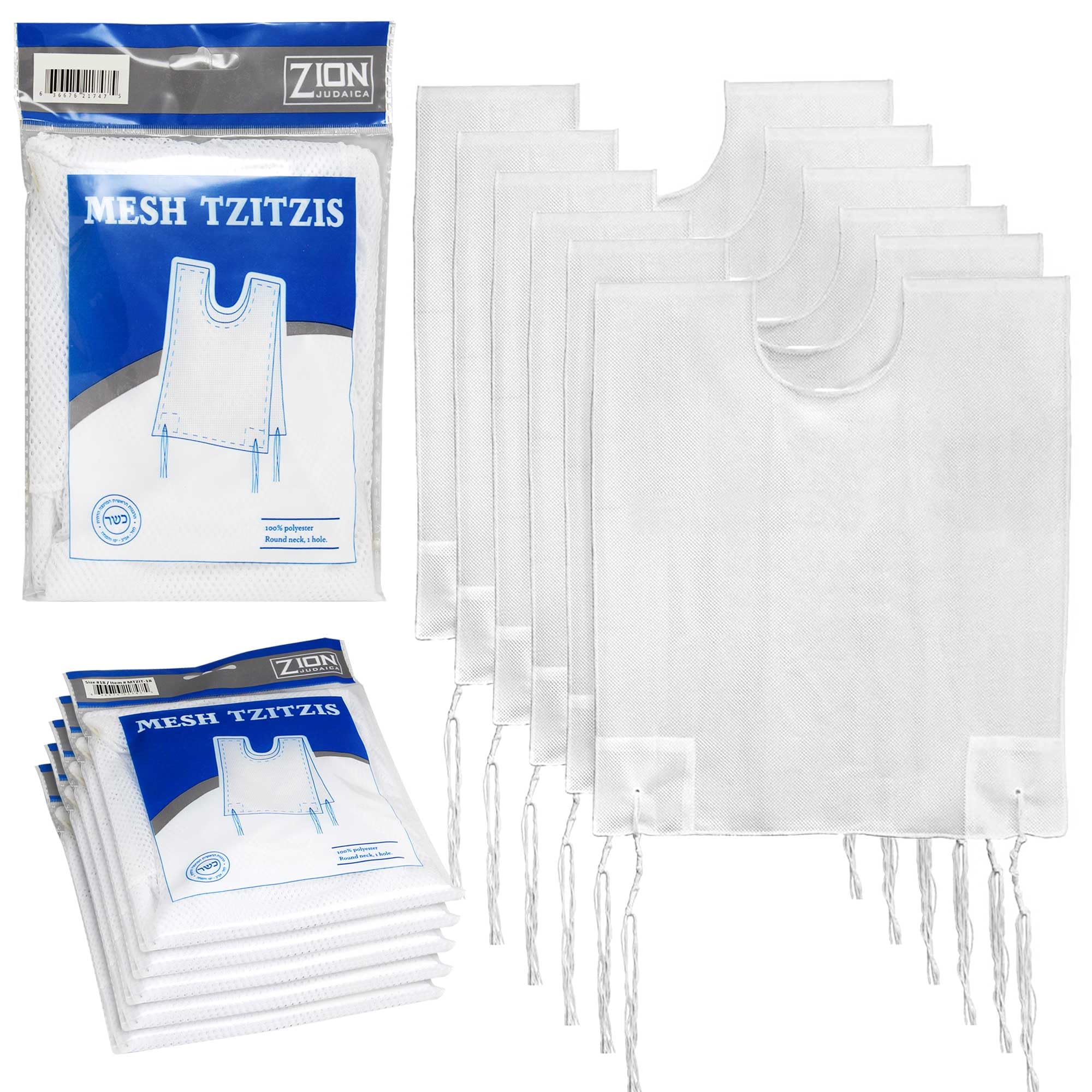 Premium Mesh Tzitzit Garment for Kids & Adults - 100% Polyester, Sports-Friendly, Kosher Certified, Breathable & Sweat-Free - Ideal for Religious Ceremonies, Daily Wear & Active Lifestyles - by Zion Judaica