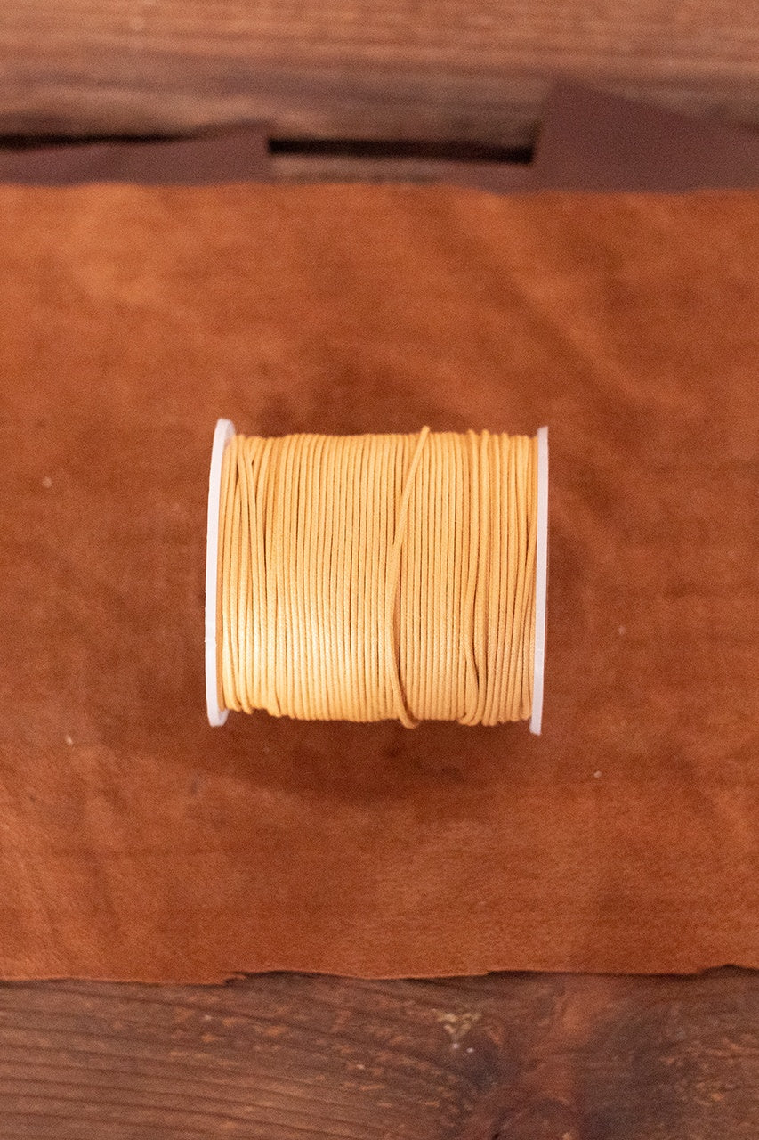 Premium Saddler Yarn for Leather Craft (1.1mm & 1.3mm Thickness) - 100m Mustard Colored Waxed Thread - Perfect for Saddlery, Bookbinding & DIY Leather Projects
