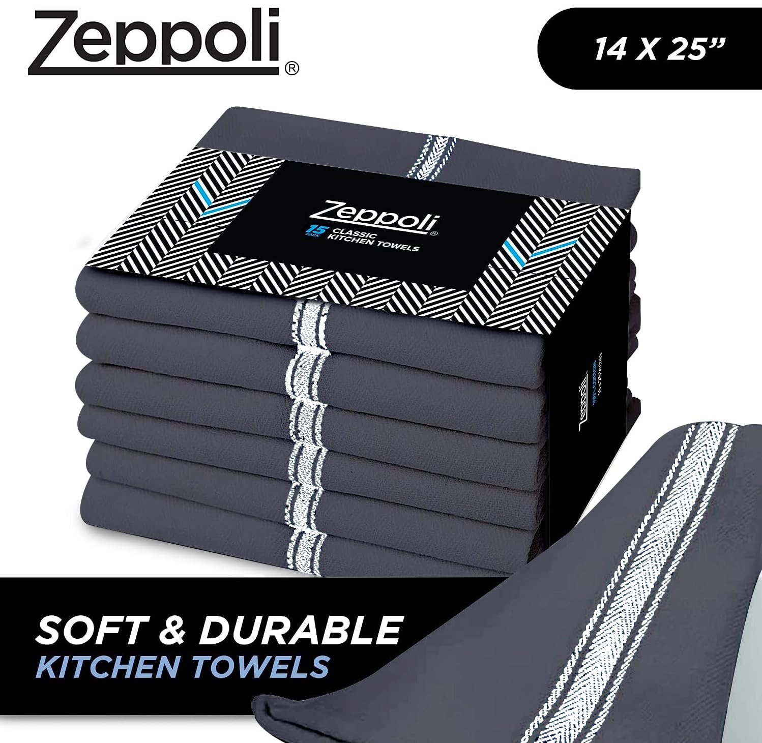 Zeppoli Classic Kitchen Towels - 15 Pack - 14
