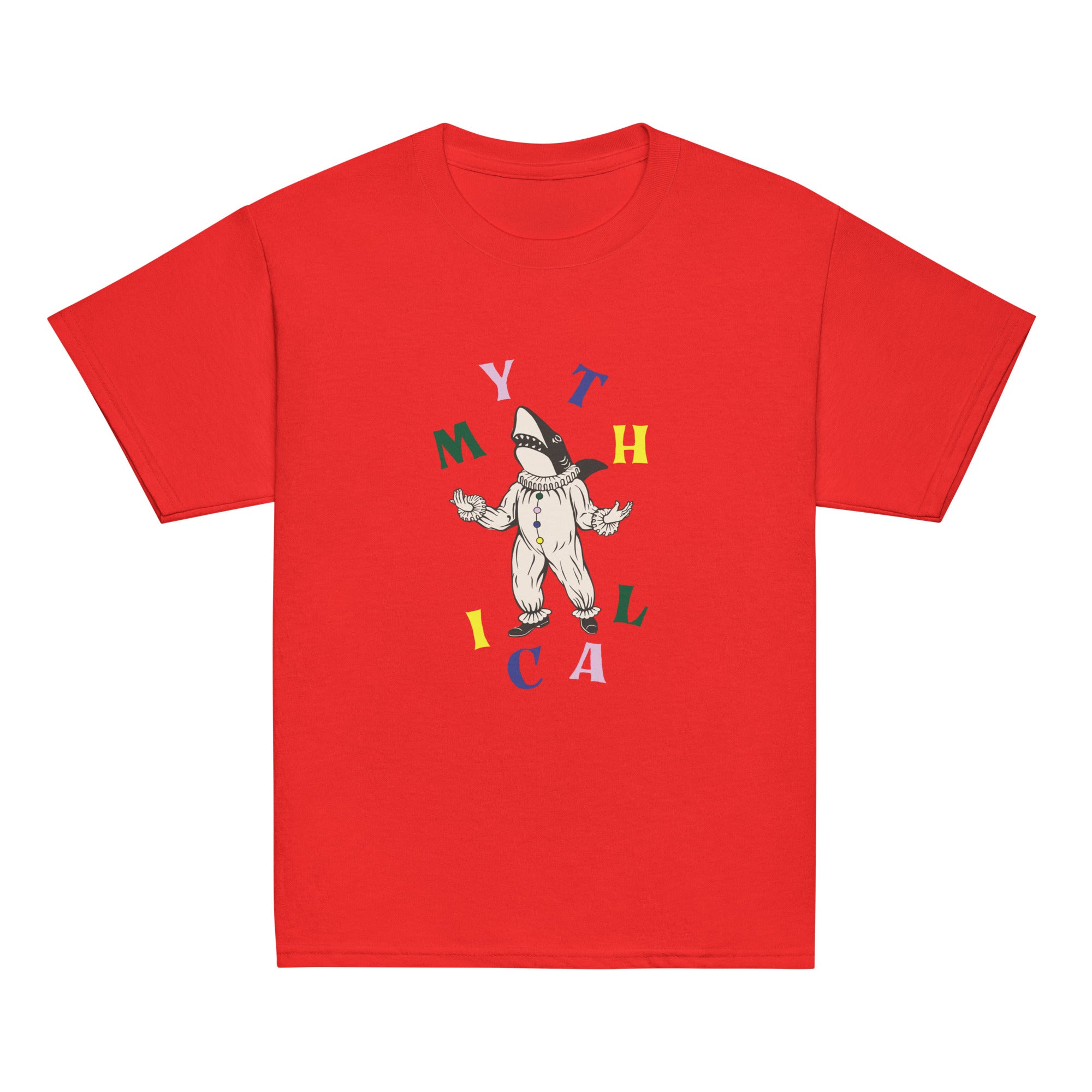 Clown Shark Graphic T-Shirt for Kids - Soft & Comfortable Youth Sizing - Perfect for School, Playdates & Birthday Parties