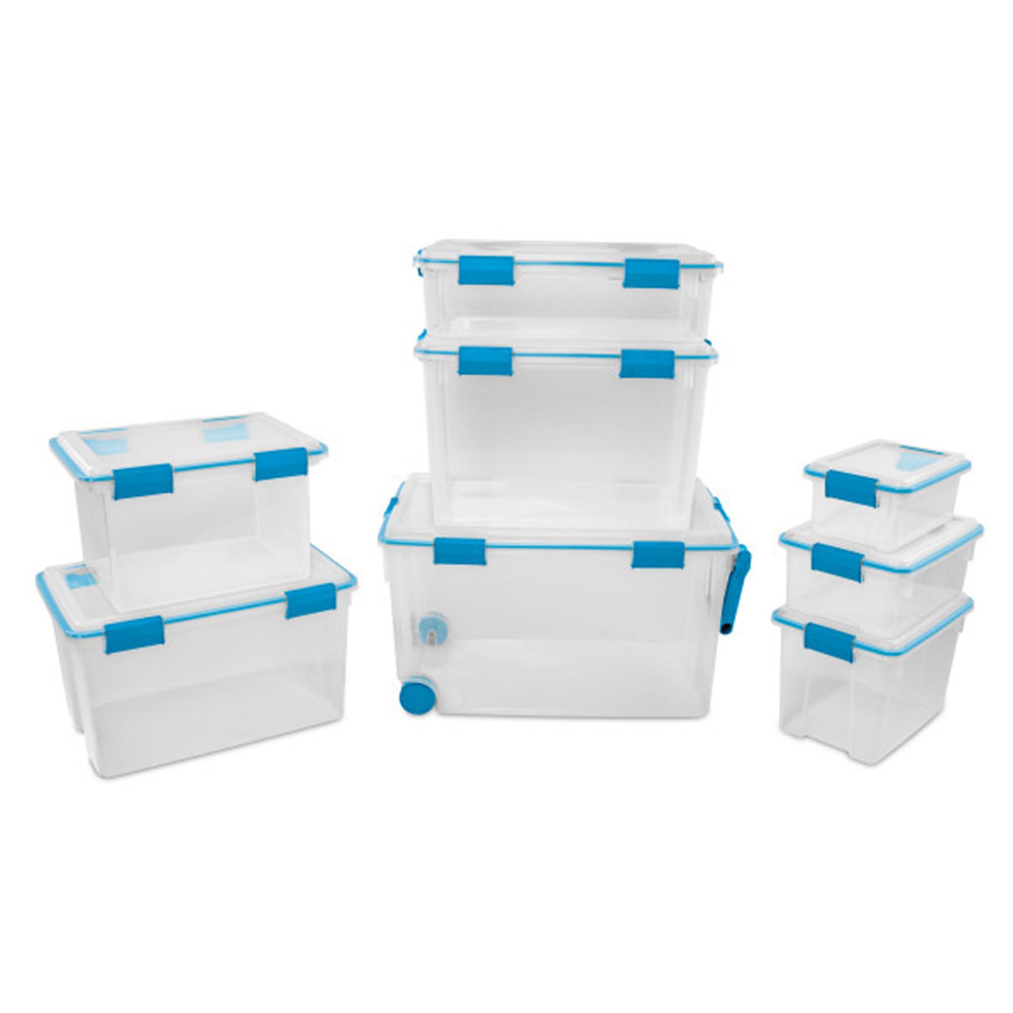 Sterilite 24-Pack 20 Quart Clear Plastic Storage Bins with Secure Latching Lids - Airtight Weatherproof Containers for Home Organization, Garage, Basement & Outdoor Use