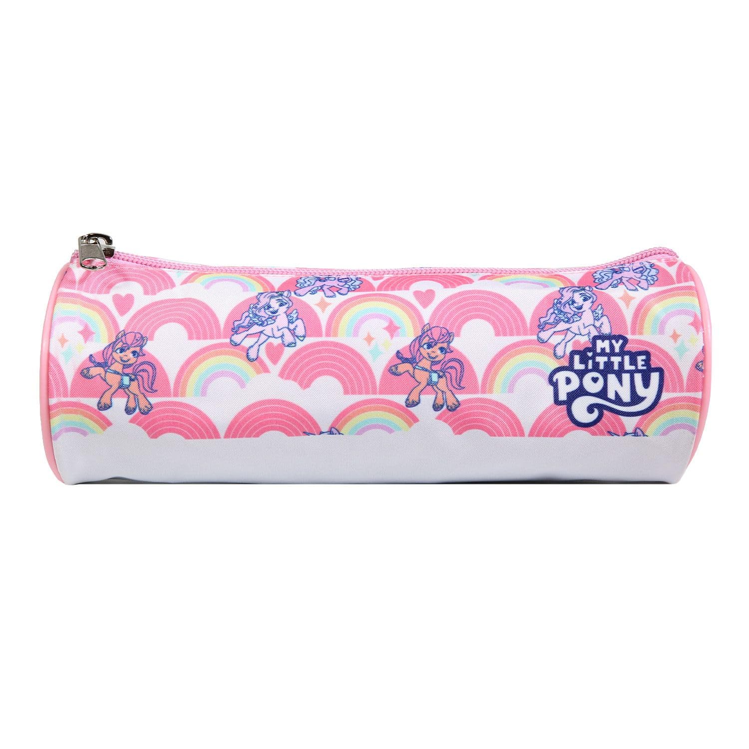 Bagtrotter Round School Pencil Case - My Little Pony Rose Design for Girls | Perfect for School Supplies, Backpack Organization & Pencil Storage