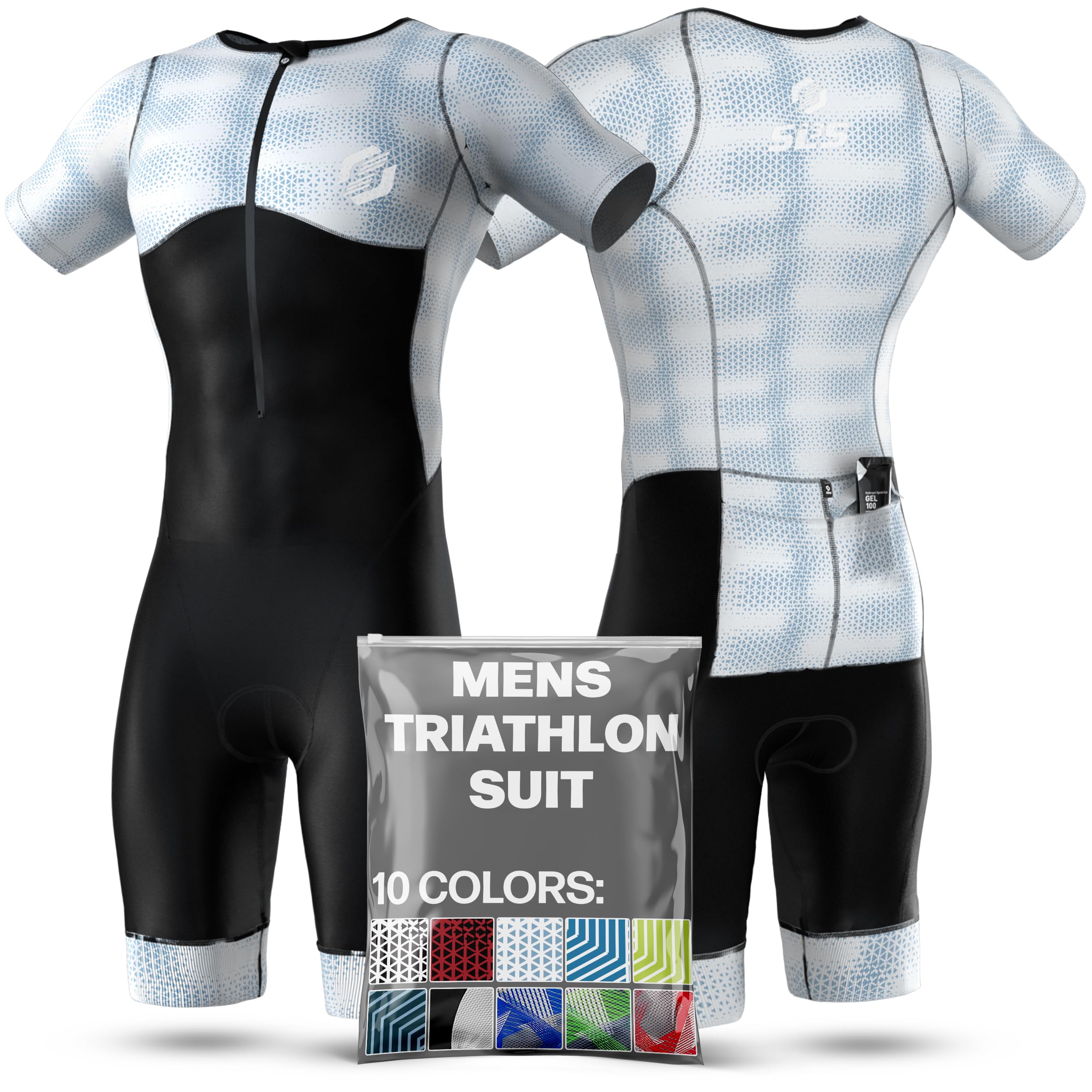 Men's Triathlon Suit - Aerodynamic Sleeved Trisuit with Premium FX Fabrics - Lightweight & Breathable for Triathlons - 2 Convenient Pockets - Ideal for Swimming, Cycling & Running Competitions