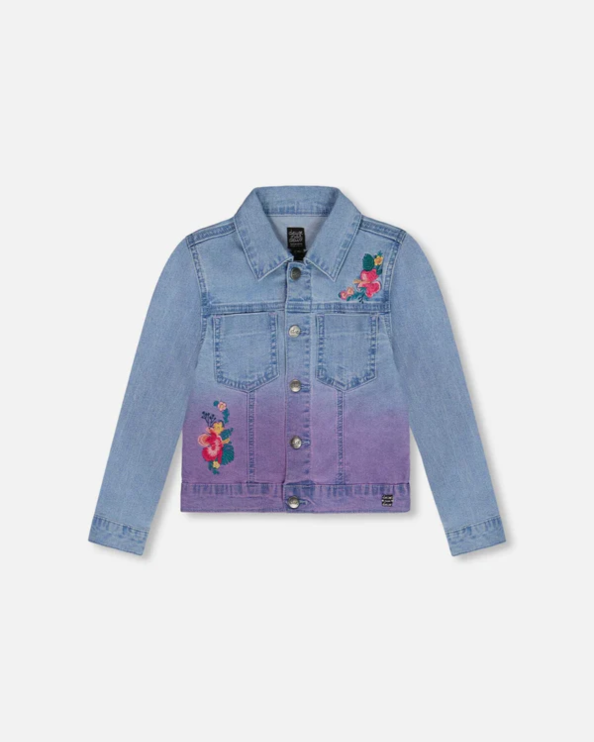 Deux Par Deux Embroidered Denim Jacket for Women - Stylish & Comfortable Jean Jacket for Casual Outings & Everyday Wear