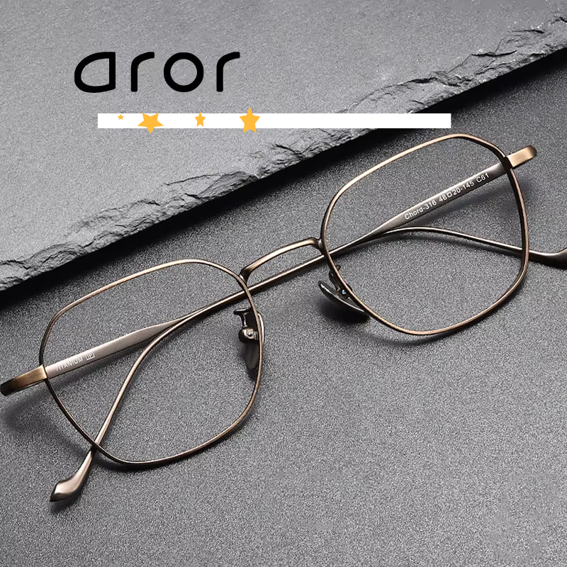 Stylish Aror Women's Full Rim Polygon Square Titanium Eyeglasses Frame 295316 - Lightweight & Durable for Work, Reading & Fashion